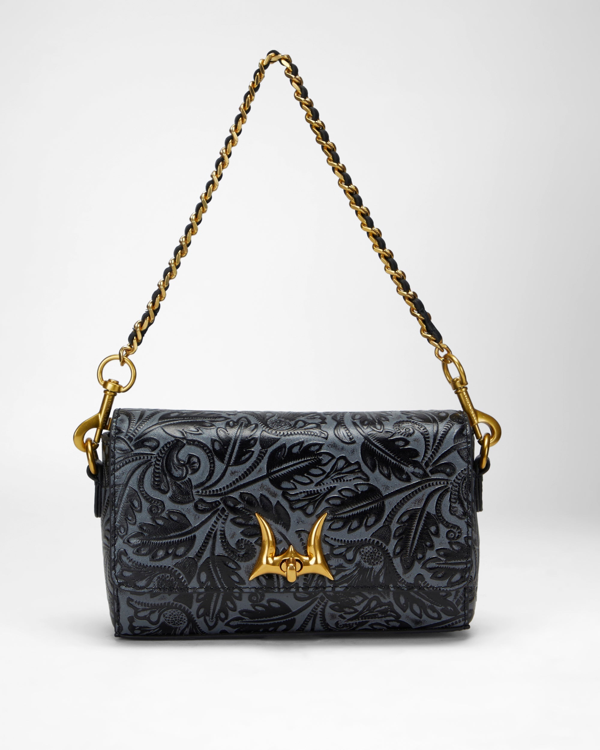 Loyal West SAVI MINI BAG IN CALF LEATHER - BLACK - Myra USA
