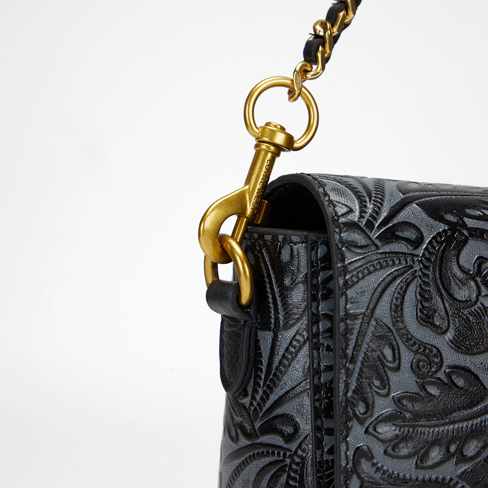 Loyal West SAVI MINI BAG IN CALF LEATHER - BLACK - Myra USA