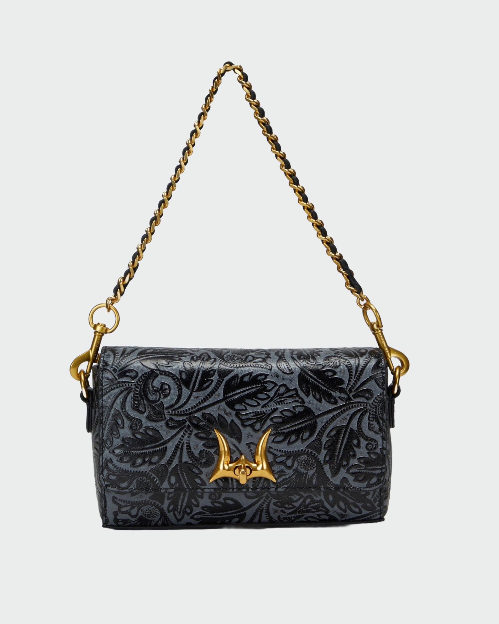 Loyal West SAVI MINI BAG IN CALF LEATHER - BLACK - Myra USA