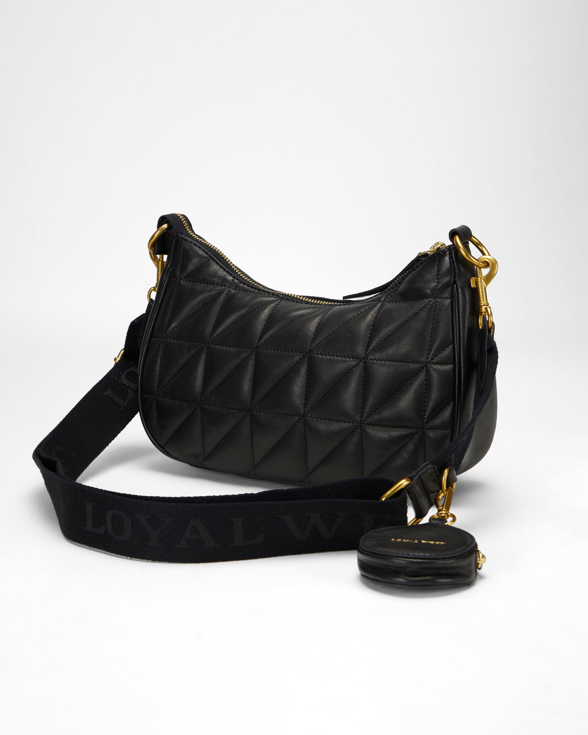 Loyal West JOE QUILTED NAPPA LEATHER BAG-BLACK - Myra USA