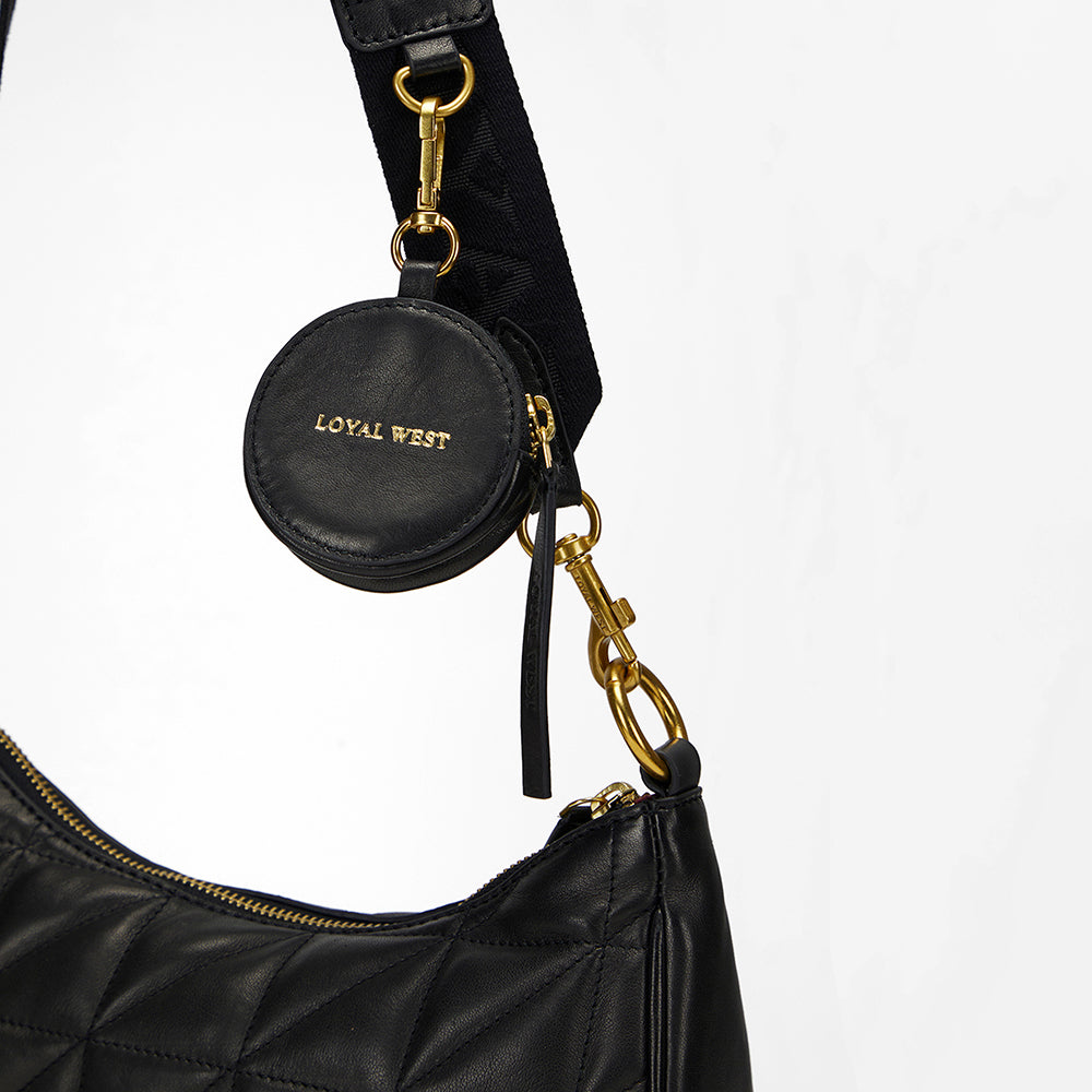 Loyal West JOE QUILTED NAPPA LEATHER BAG-BLACK - Myra USA