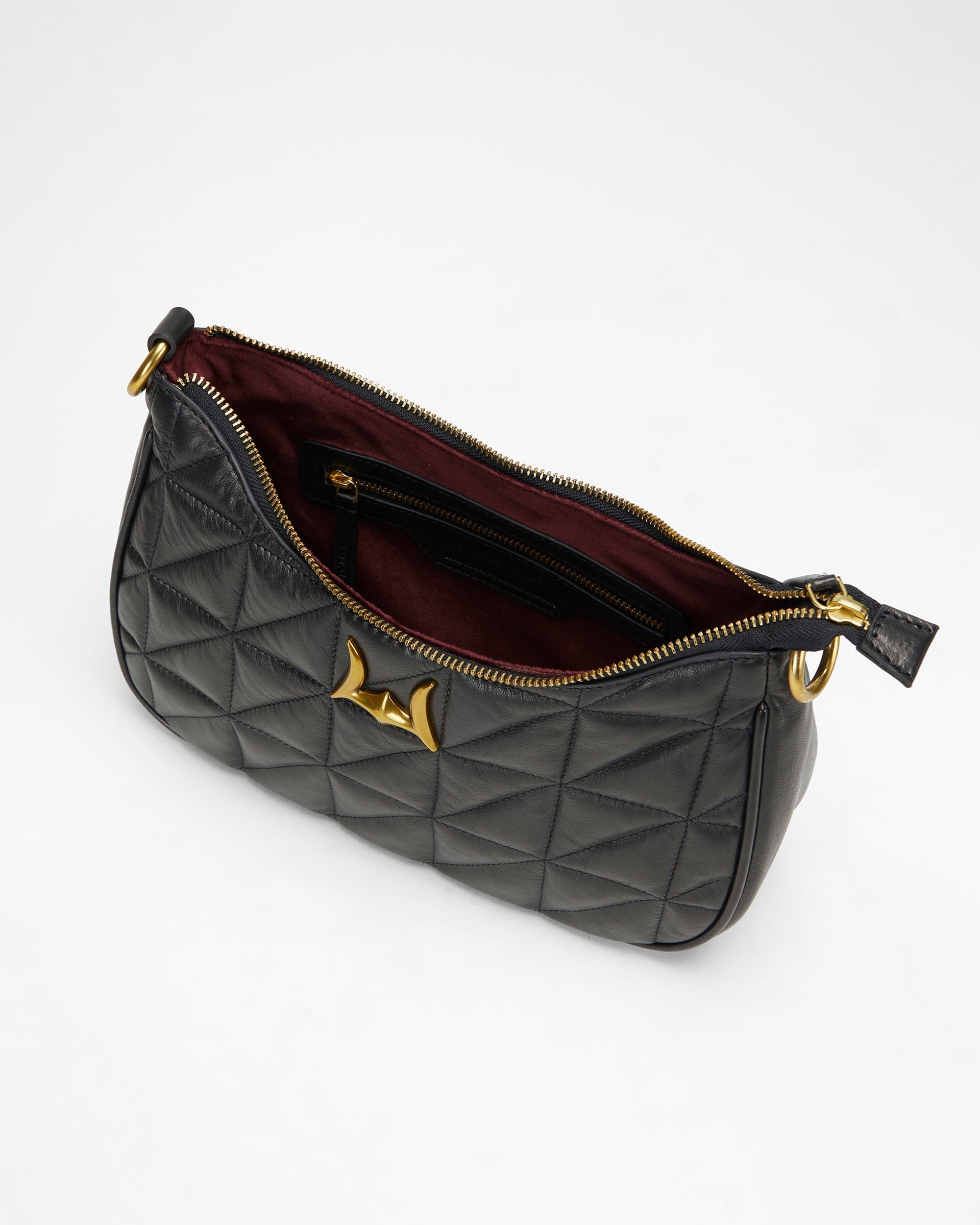Loyal West JOE QUILTED NAPPA LEATHER BAG-BLACK - Myra USA
