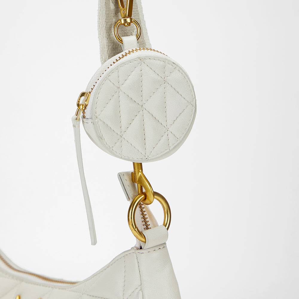 Loyal West JOE QUILTED NAPPA LEATHER BAG-WHITE - Myra USA