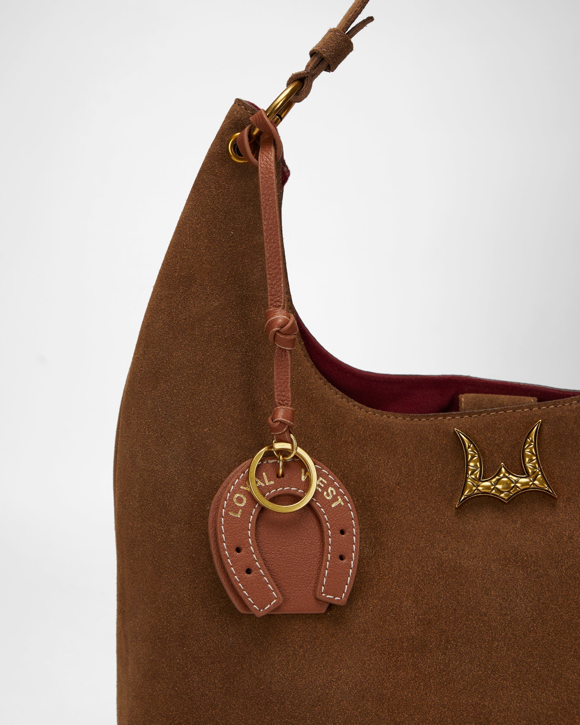Loyal West HORSE SHOE BAG CHARM IN CALF LEATHER - TAN