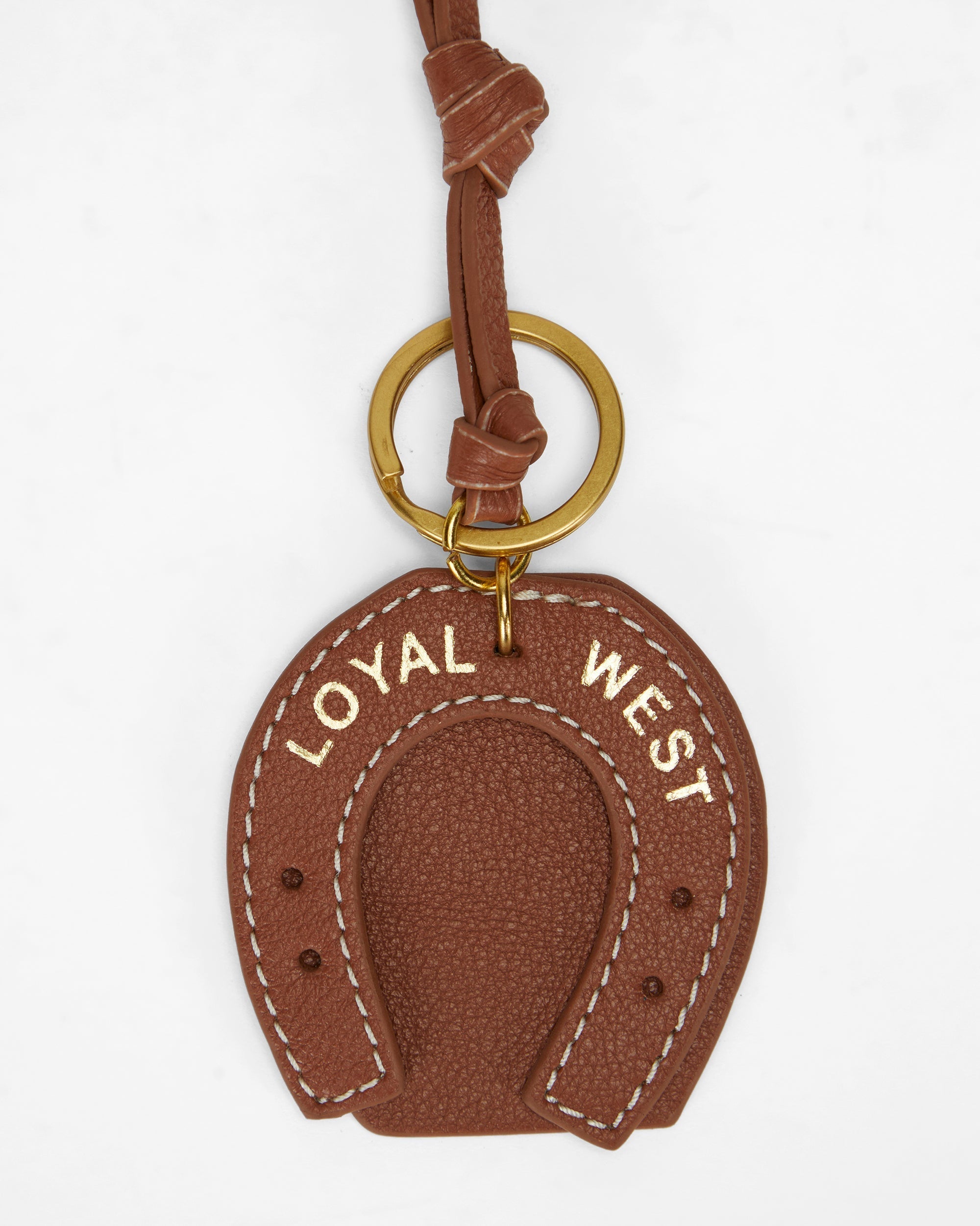 Loyal West HORSE SHOE BAG CHARM IN CALF LEATHER - TAN
