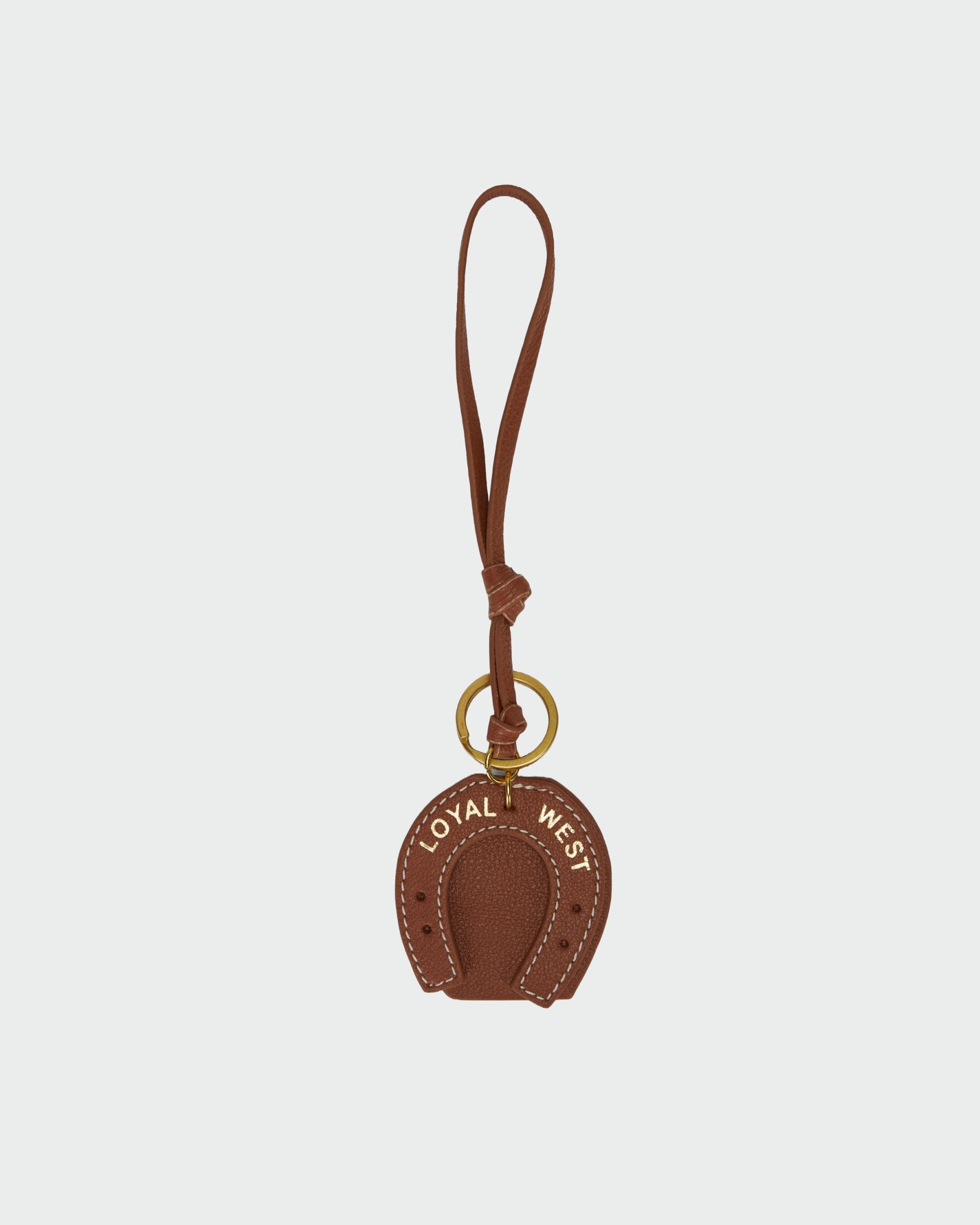 Loyal West HORSE SHOE BAG CHARM IN CALF LEATHER - TAN