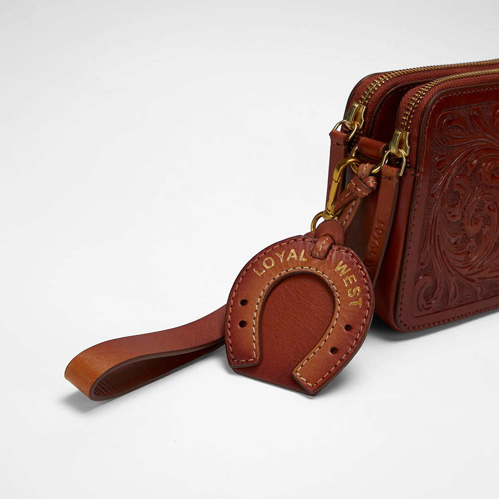 Loyal West SHELL MINI PURSE IN HANDTOOLED LEATHER - Myra USA