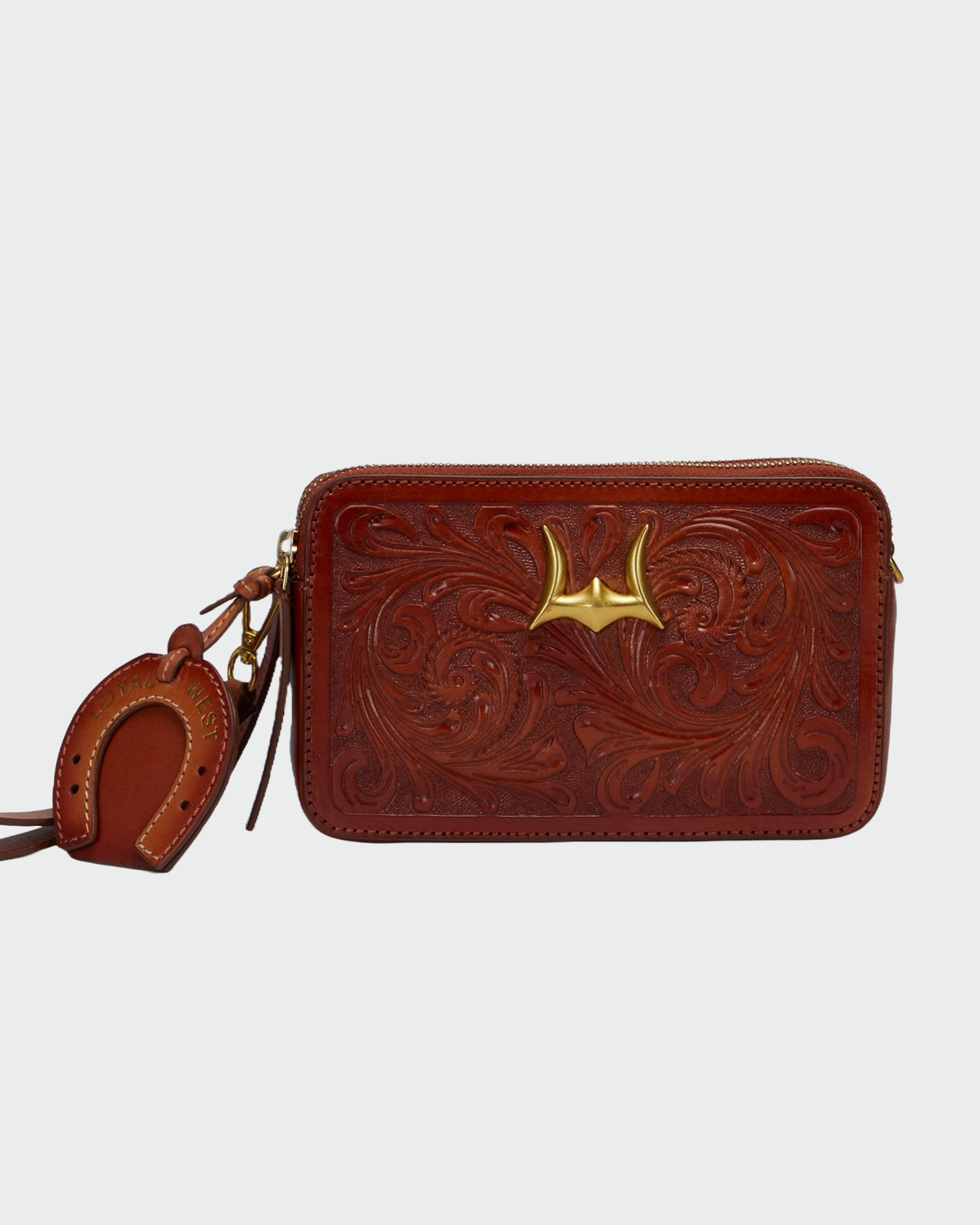 Loyal West SHELL MINI PURSE IN HANDTOOLED LEATHER - Myra USA