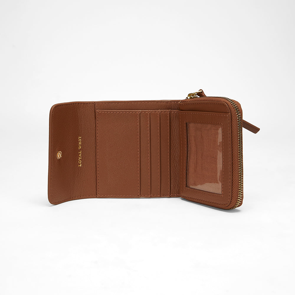 Loyal West SOPHIA CARD HOLDER IN BROWN LEATHER CALFSKIN - Myra USA