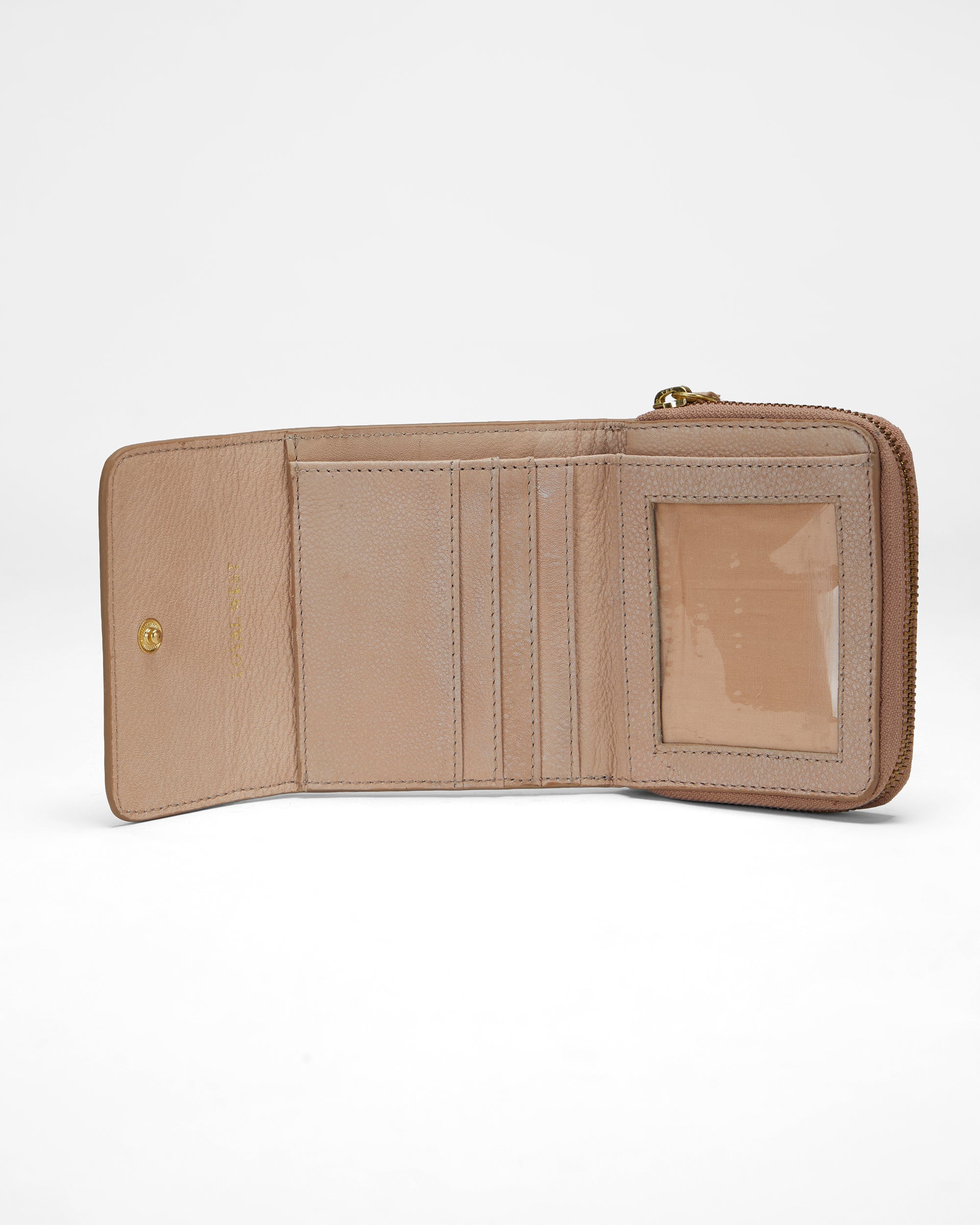 Loyal West SOPHIA CARD HOLDER IN HAND FINISHED EMBOSSED LEATHER - WHITE