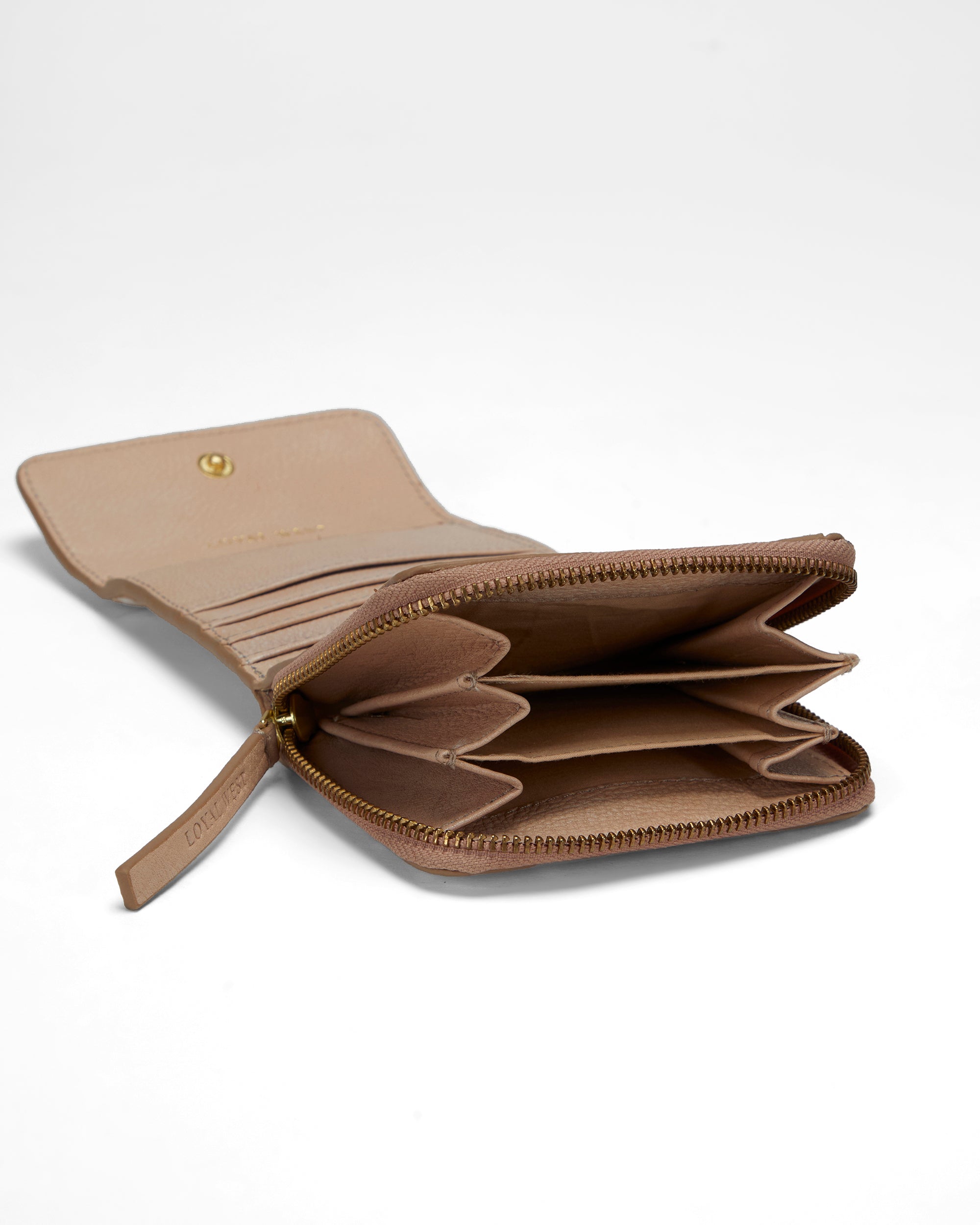 Loyal West SOPHIA CARD HOLDER IN HAND FINISHED EMBOSSED LEATHER - WHITE