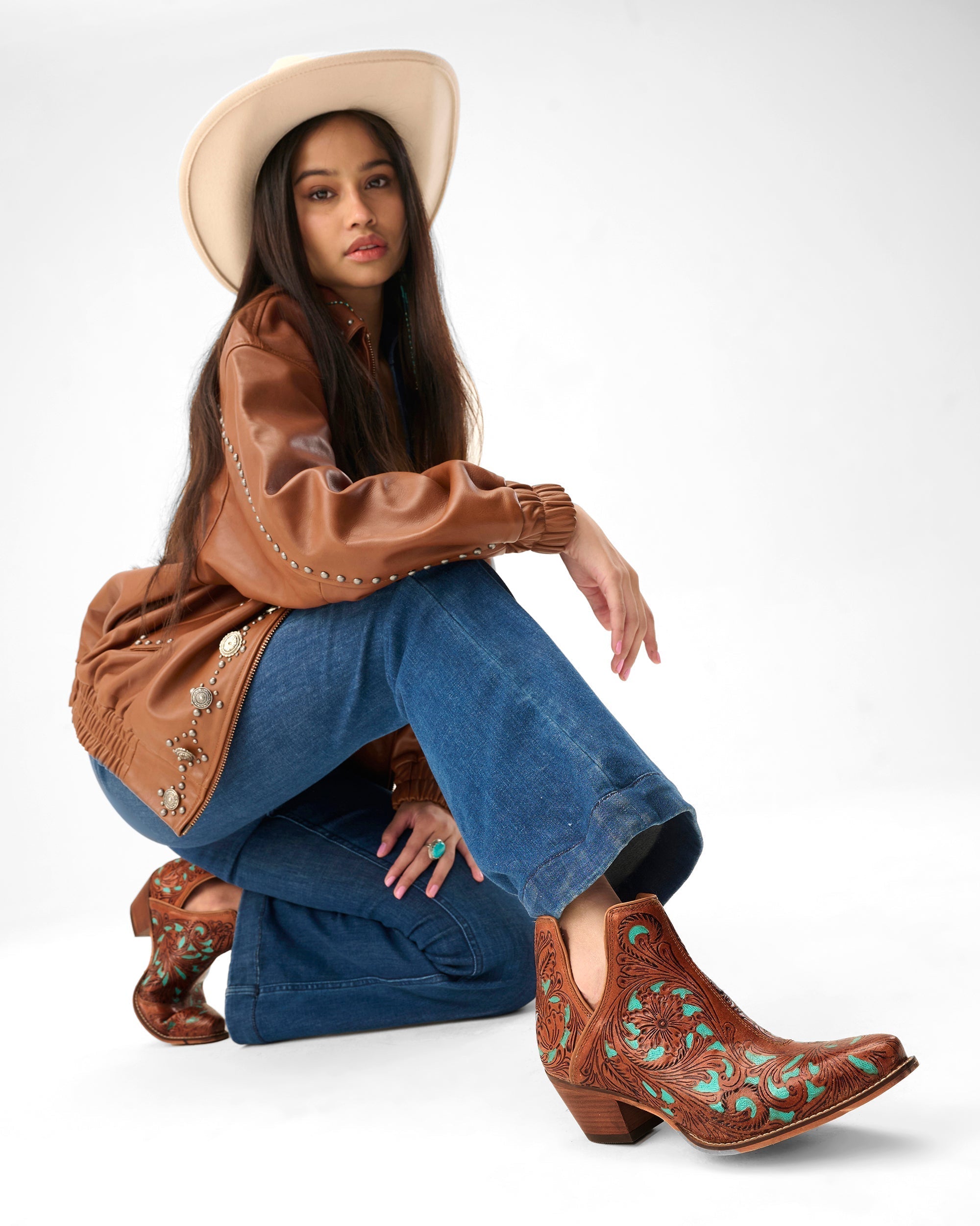 LOYAL WEST X MYRA Handtooled Booties