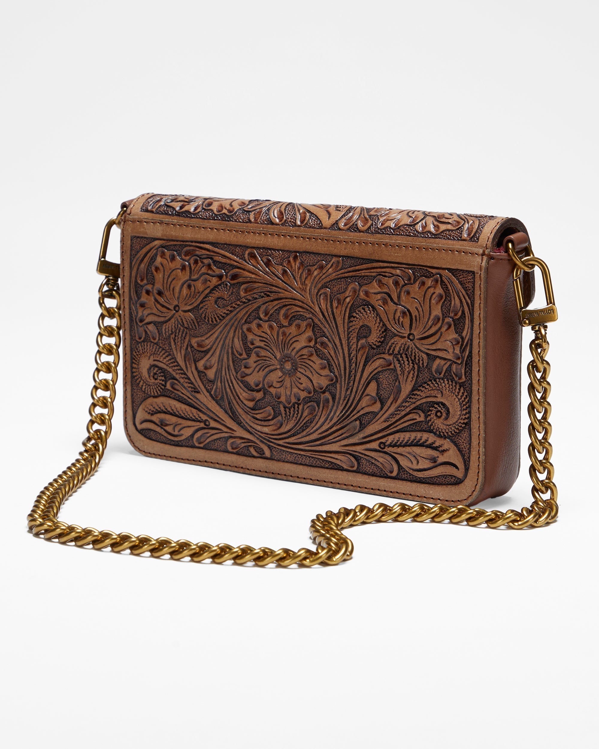 Loyal West The LW On The Go Mini Chain Bag- In Handtooled Leather