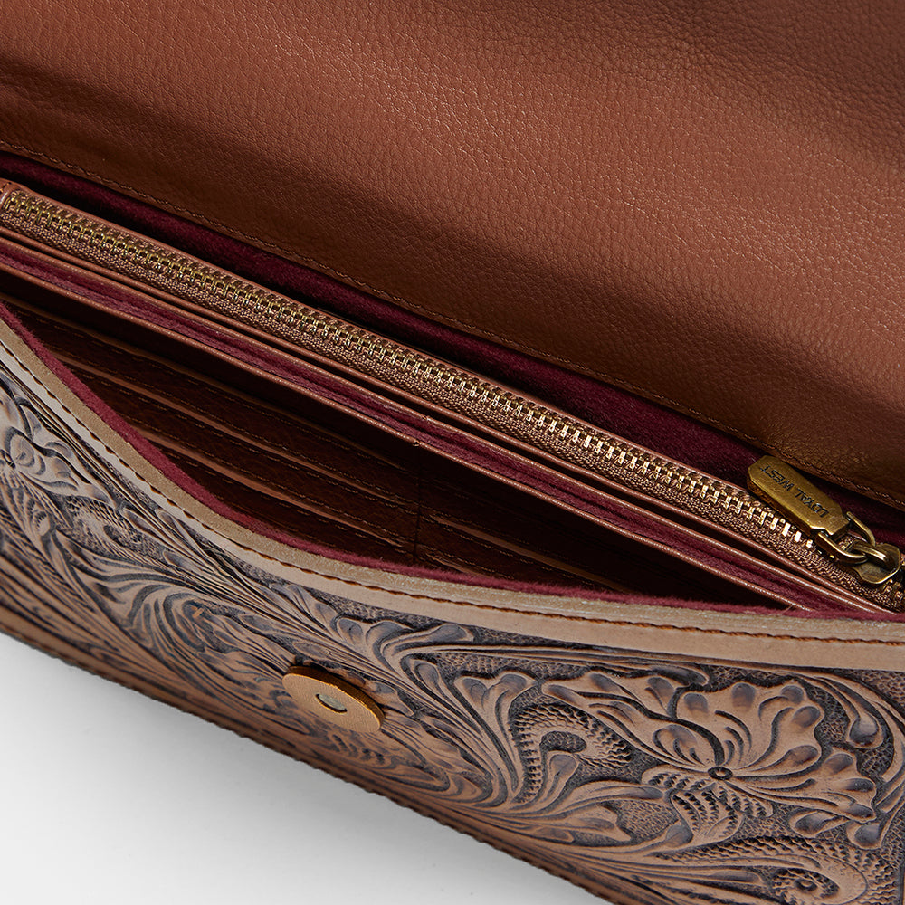 Loyal West The LW On The Go Mini Chain Bag- In Handtooled Leather - Myra USA