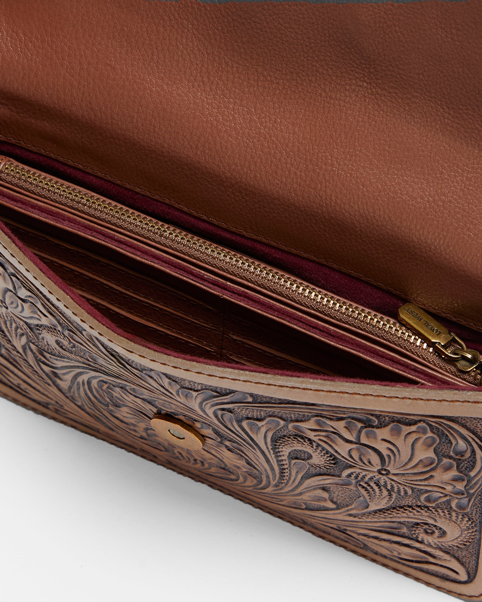 Loyal West The LW On The Go Mini Chain Bag- In Handtooled Leather