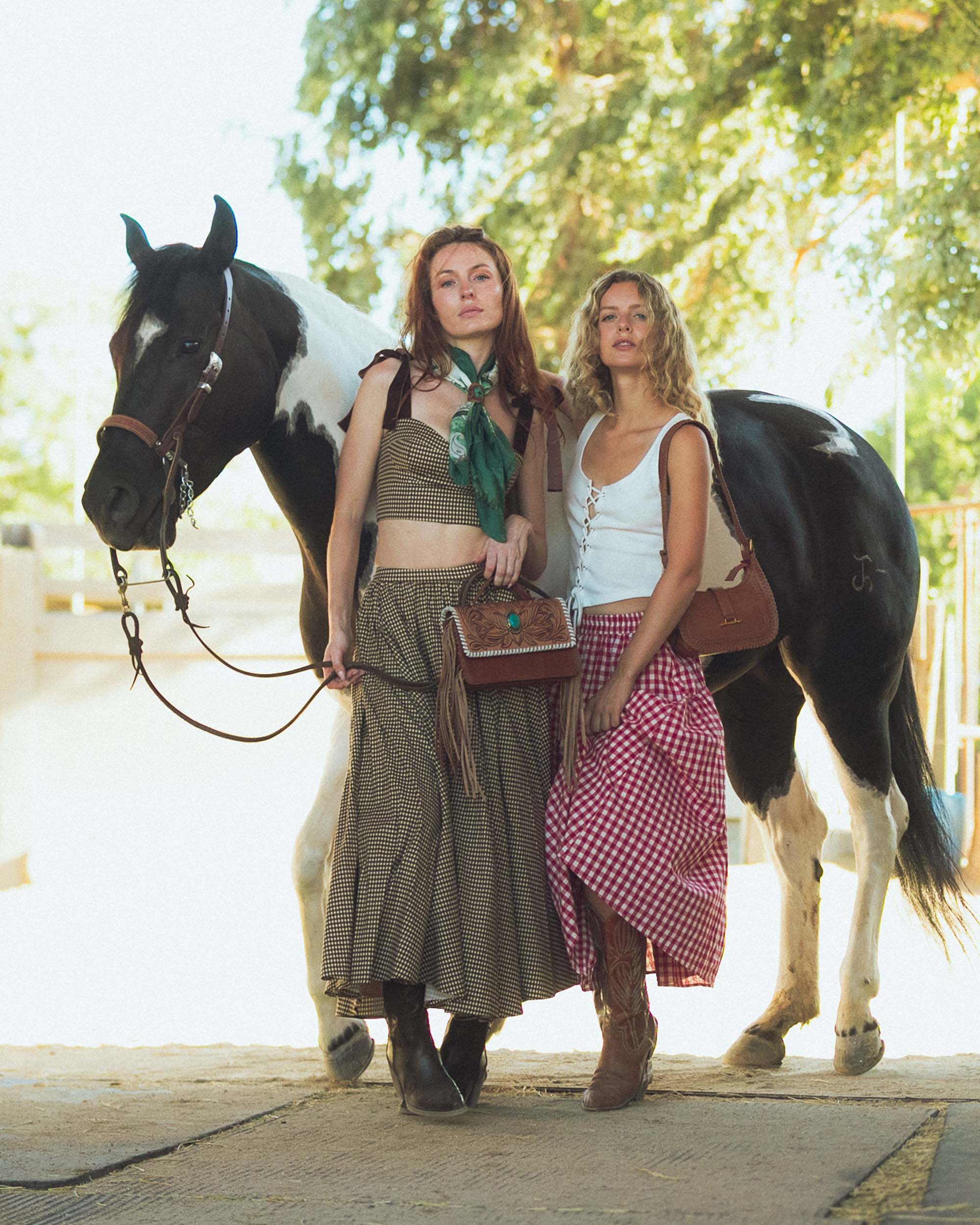 Loyal West Daylight'S Ballet Silk Scarves With Handtooled Leather Slider - Western Sky - Myra USA