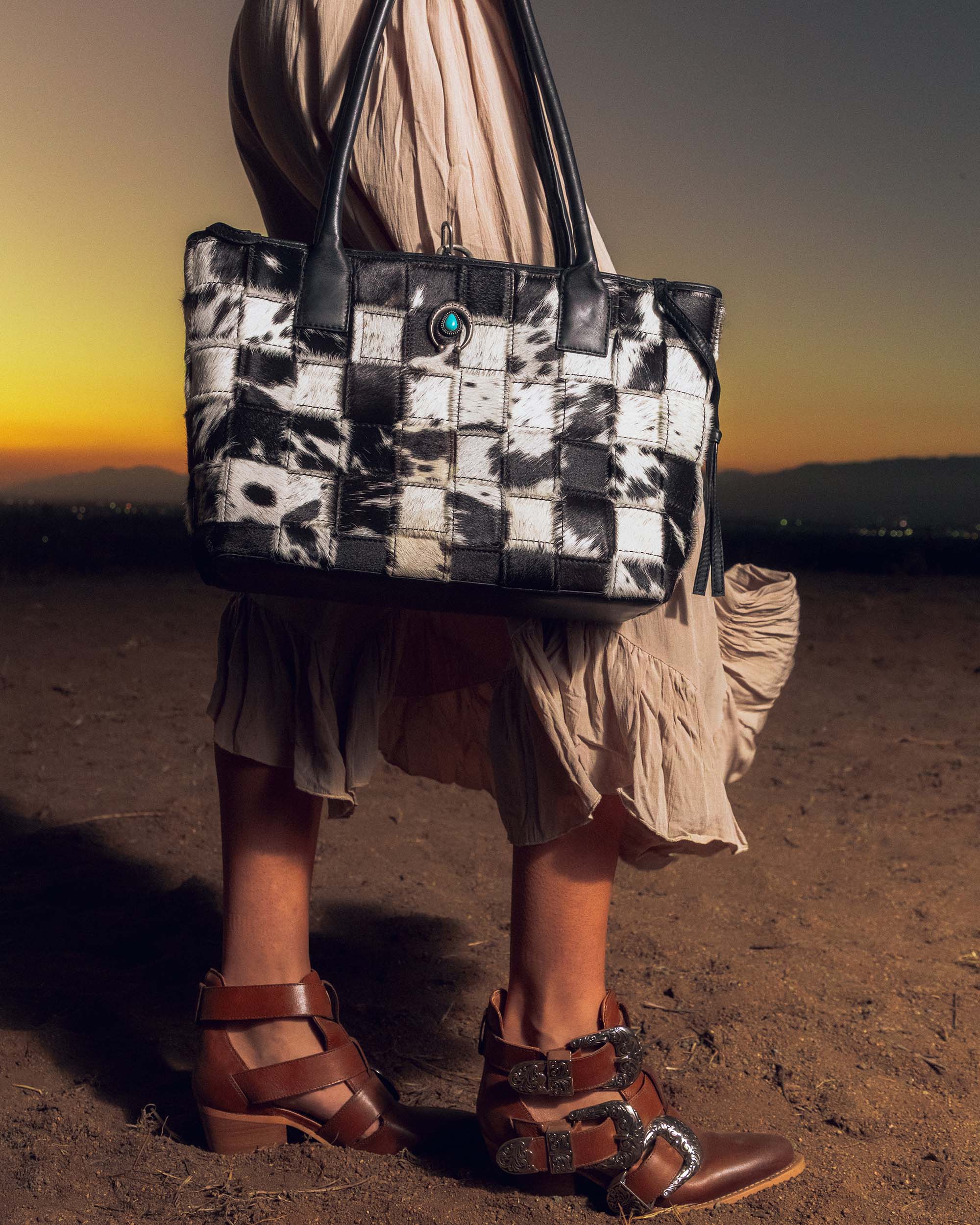 Loyal West Rodeo Ankle Bootie In Calfskin - Bone & Saddle - Myra USA