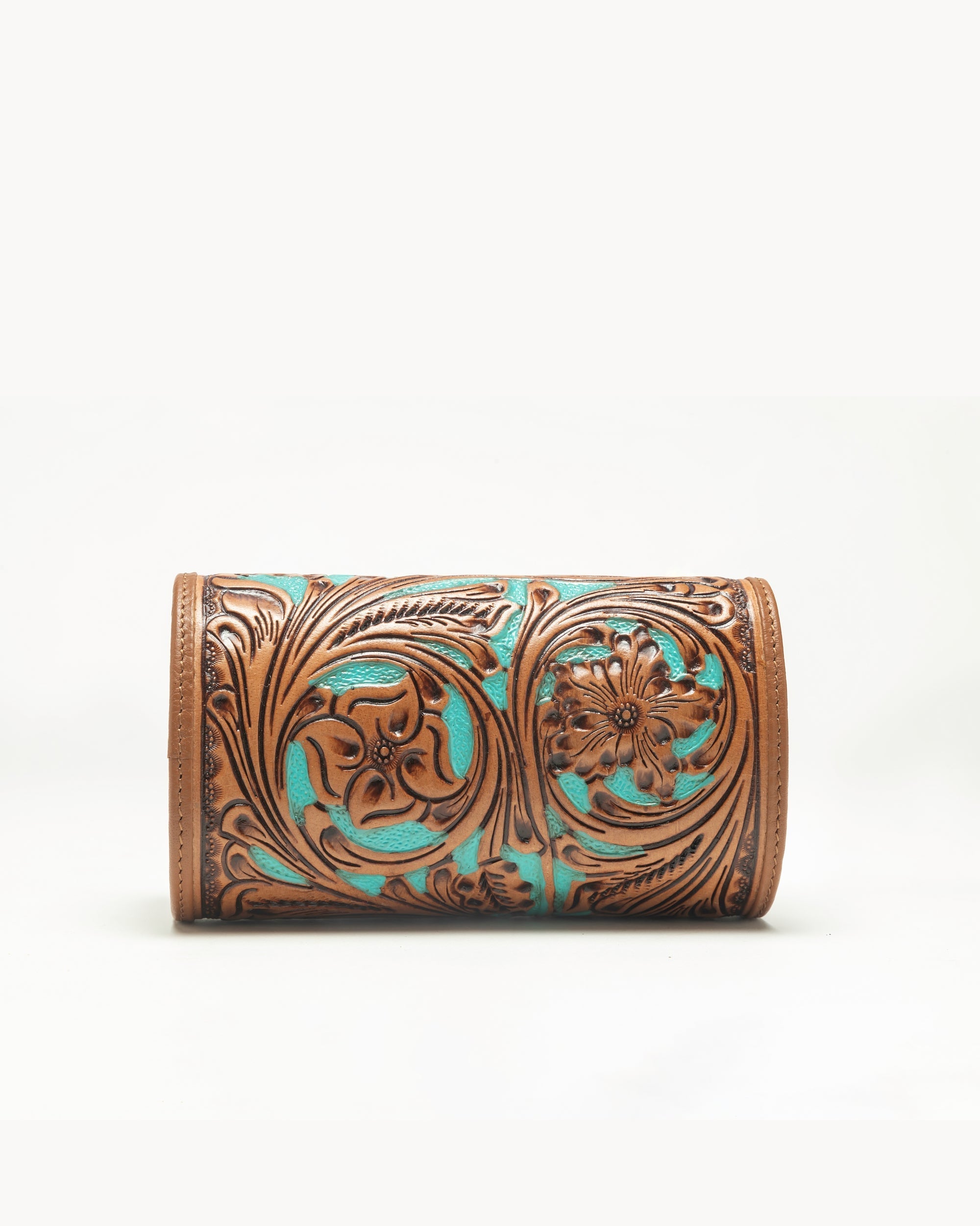 Loyal West Canyon Jewellery Case Handtooled Leather - Whiskey & Water - Myra USA