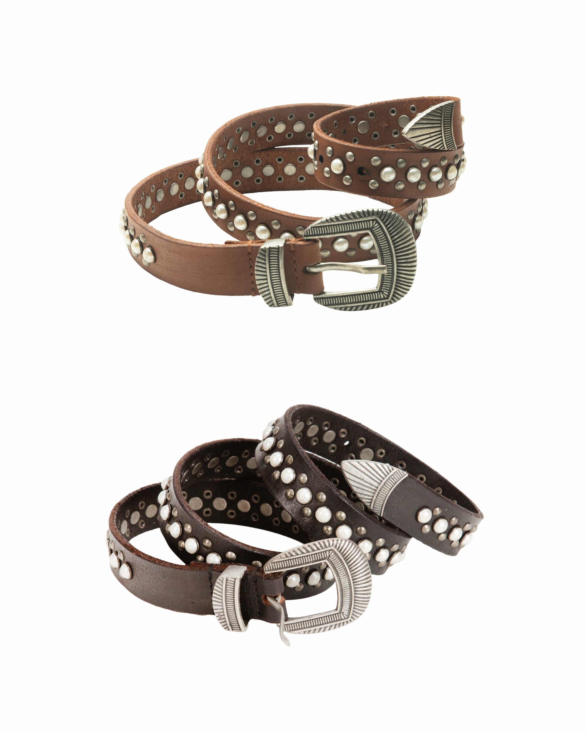 Loyal West Midnight Ranger Leather Belt In Calfskin - Saddle Brown