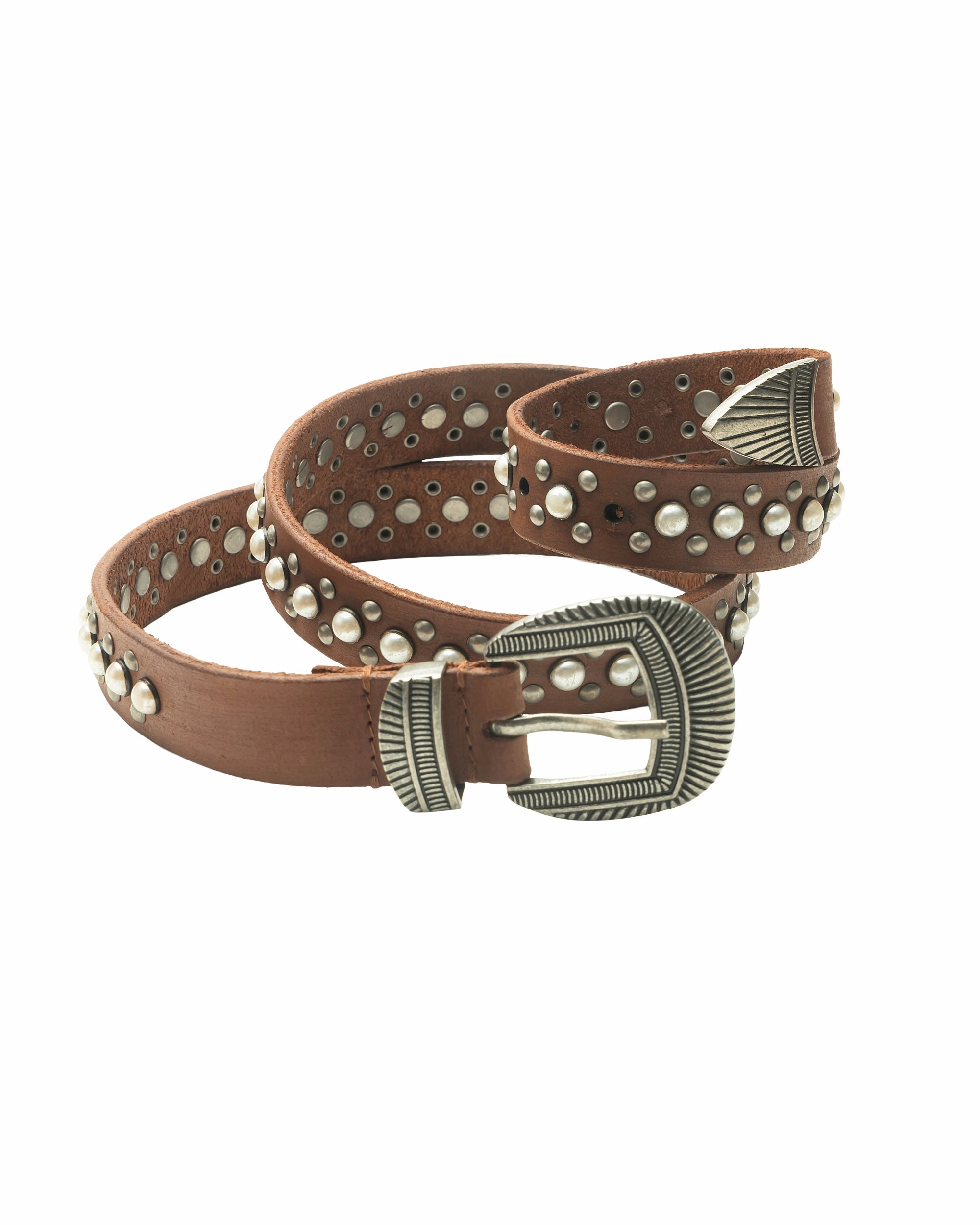 Loyal West Midnight Ranger Leather Belt In Calfskin - Saddle Brown