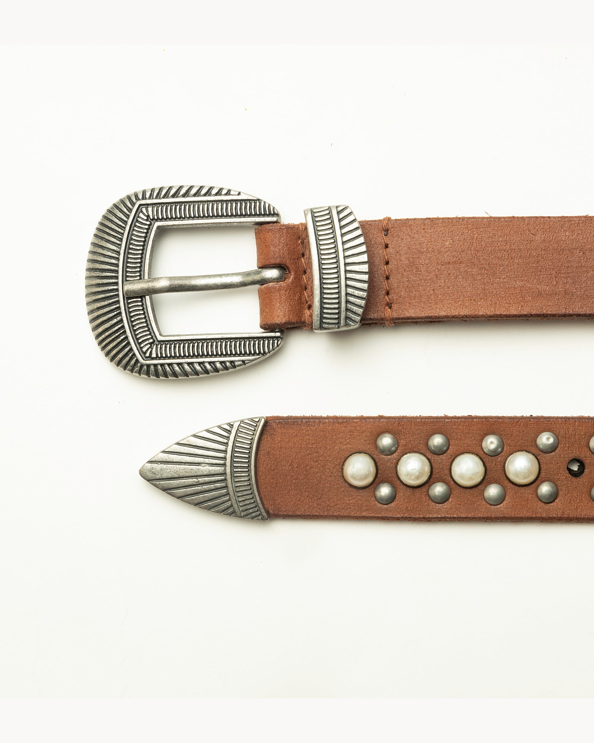 Loyal West Midnight Ranger Leather Belt In Calfskin - Saddle Brown