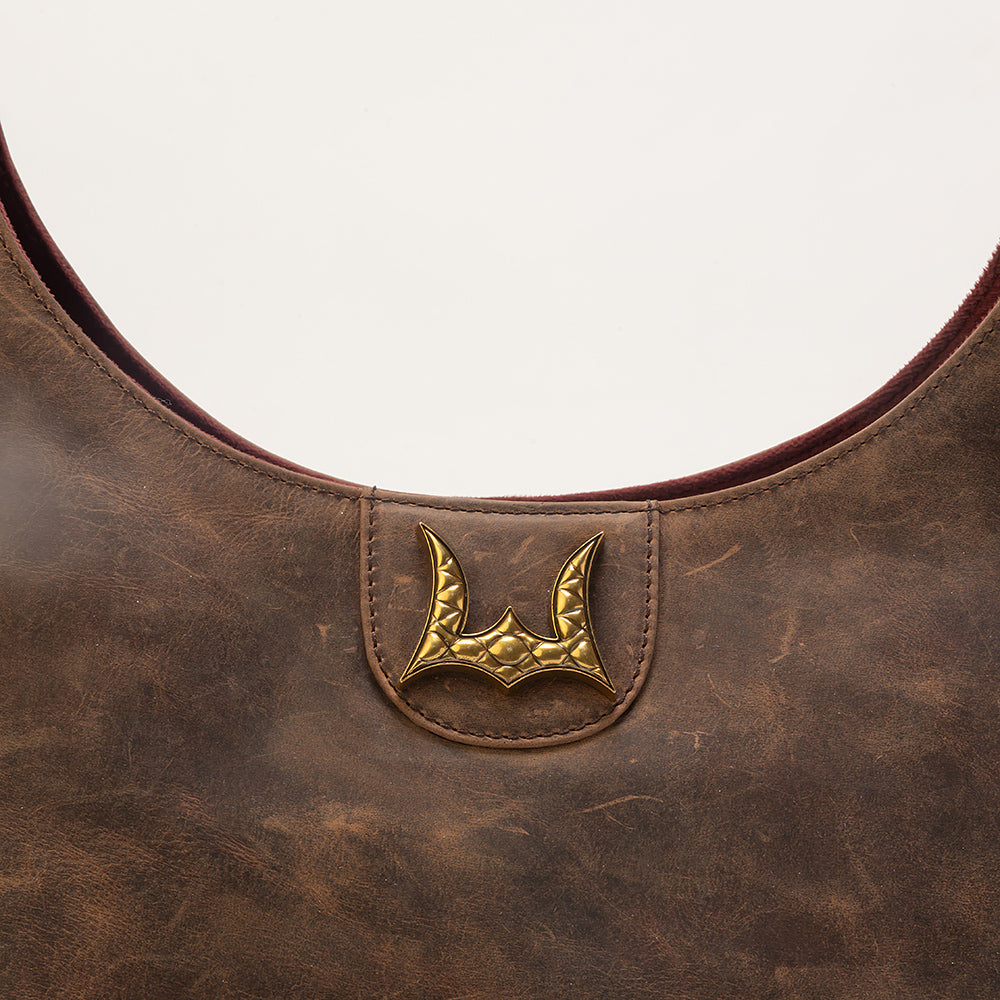 Lw Large Purse In Brunette Leather - Myra USA