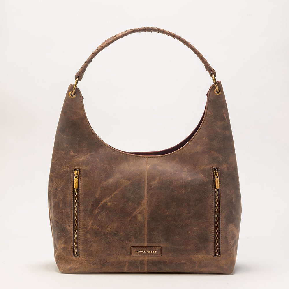 Lw Large Purse In Brunette Leather - Myra USA