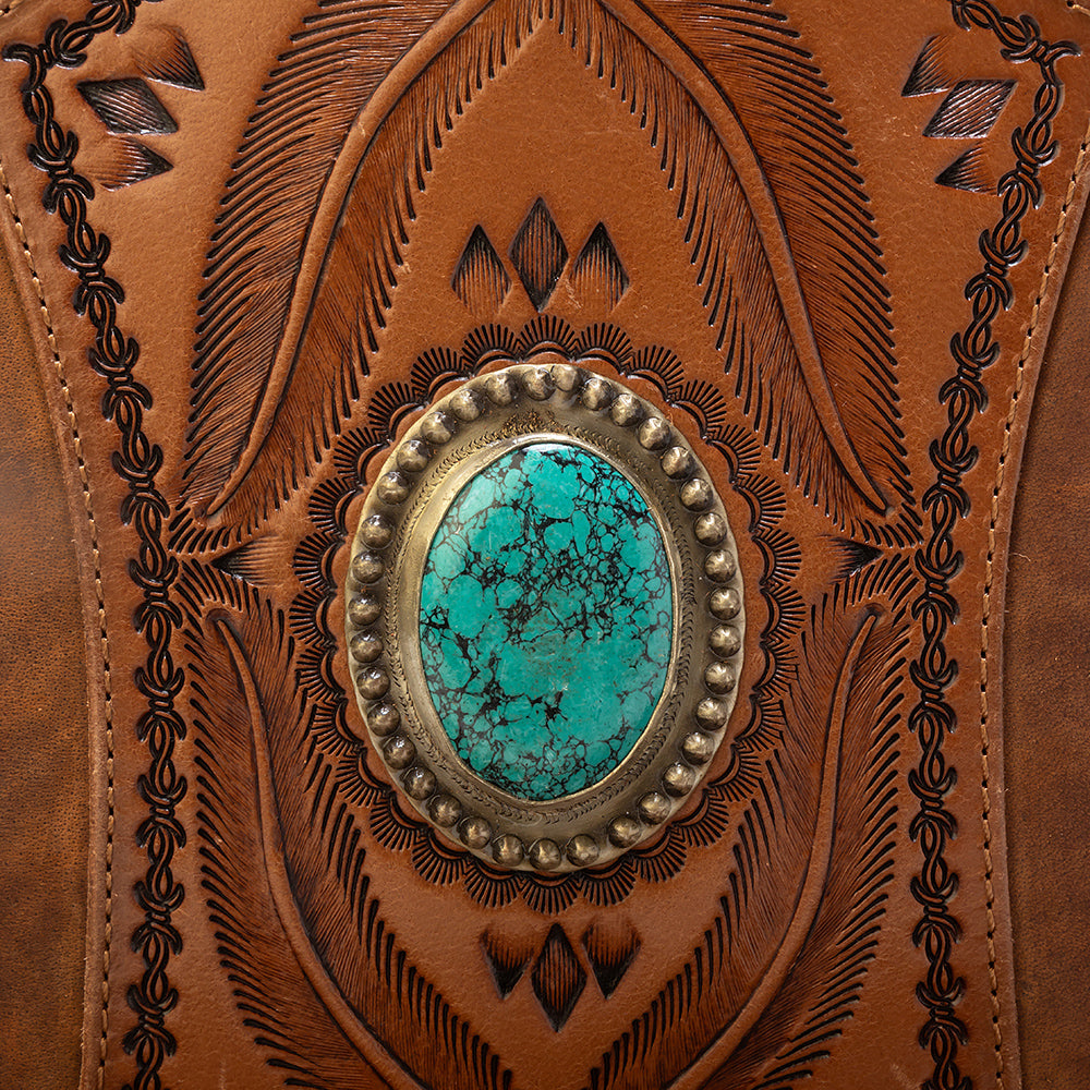 Sedona Tassle Bag In Saddle Brown - Myra USA