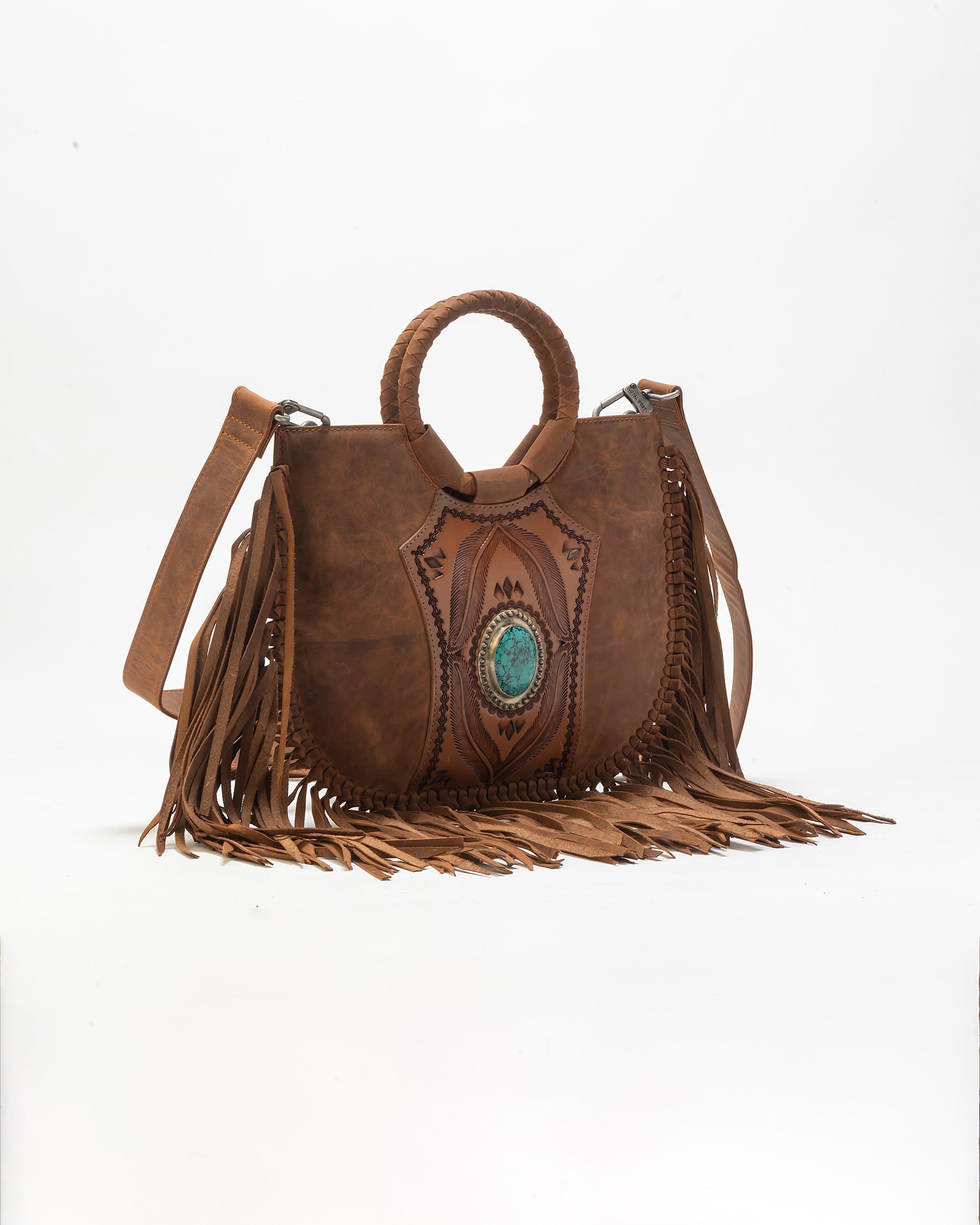 Sedona Tassle Bag In Saddle Brown - Myra USA
