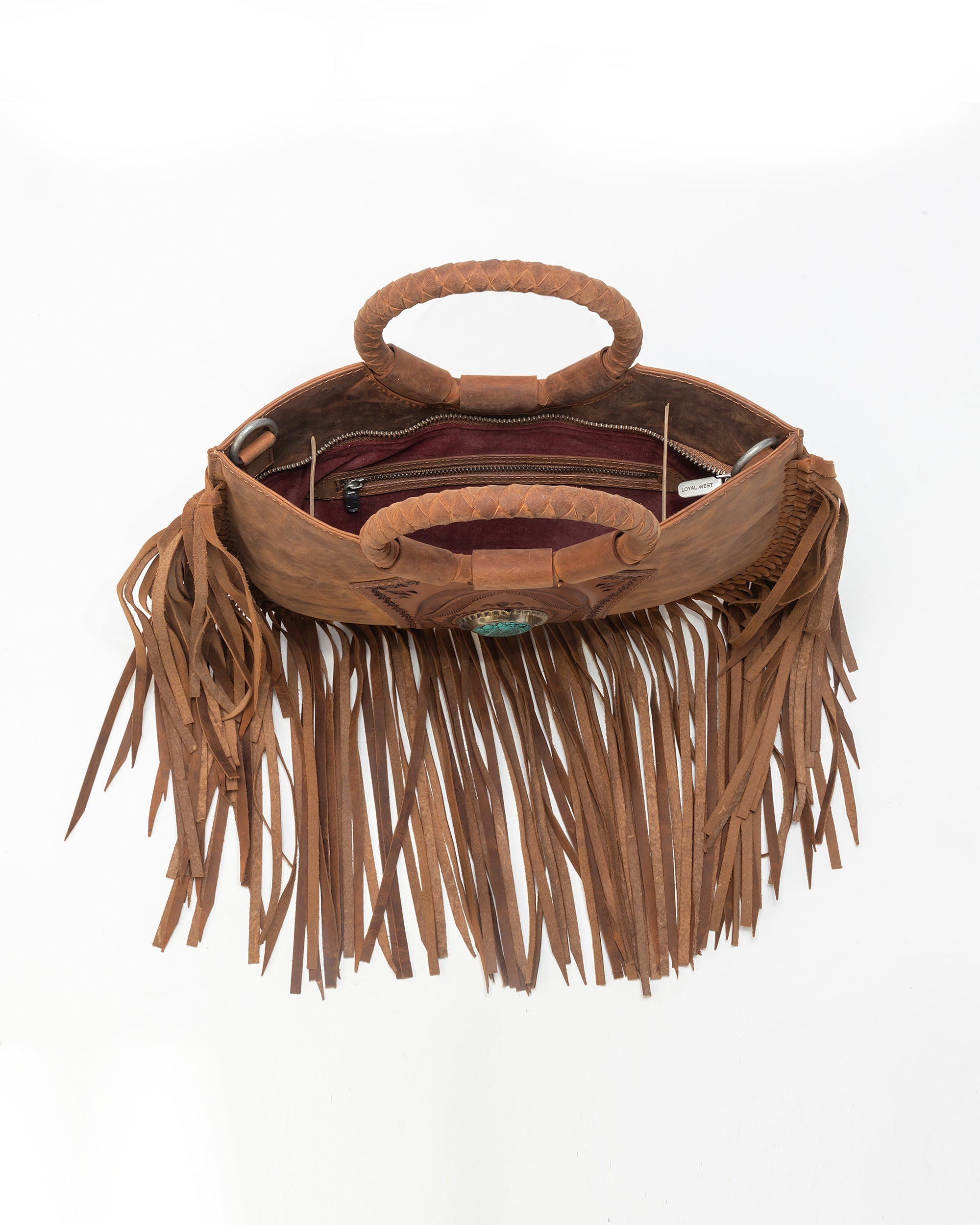 Sedona Tassle Bag In Saddle Brown - Myra USA