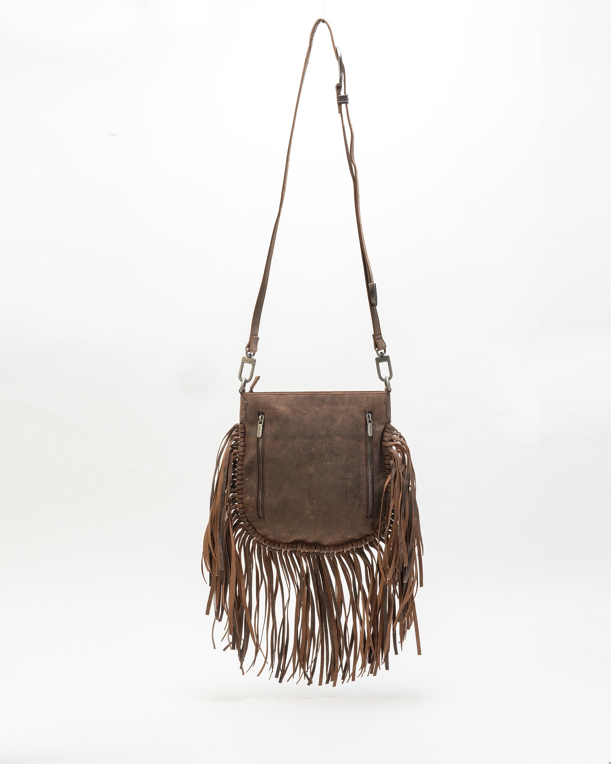 Mojave Tassle Bag In Brunette Leather - Myra USA