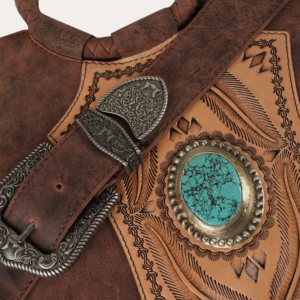 Sedona Tassle Bag - Oiled Ruby Leather - Myra USA