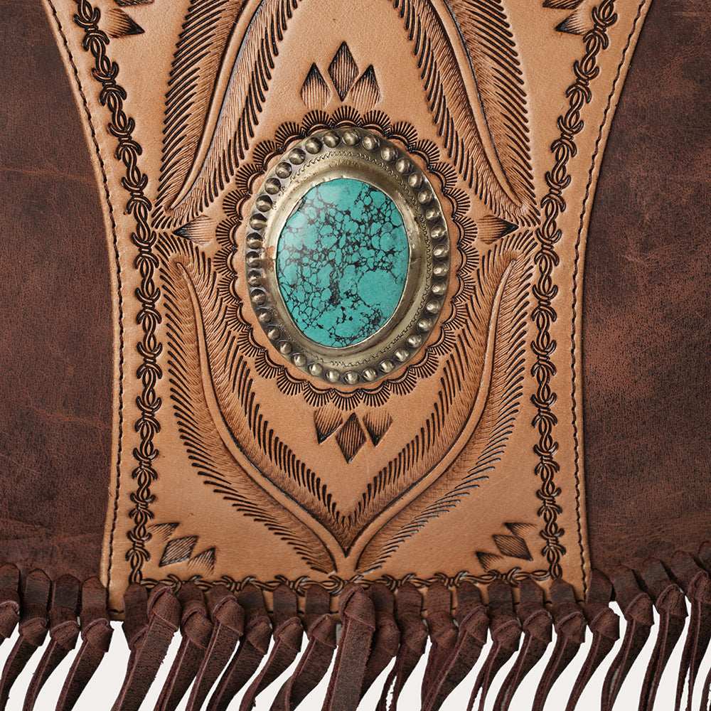 Sedona Tassle Bag - Oiled Ruby Leather - Myra USA