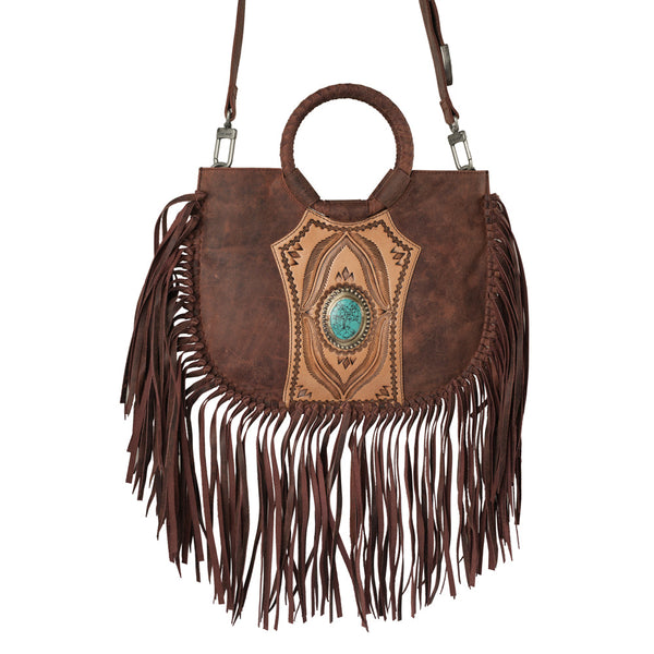 Sedona Tassle Bag - Oiled Ruby Leather - Myra USA