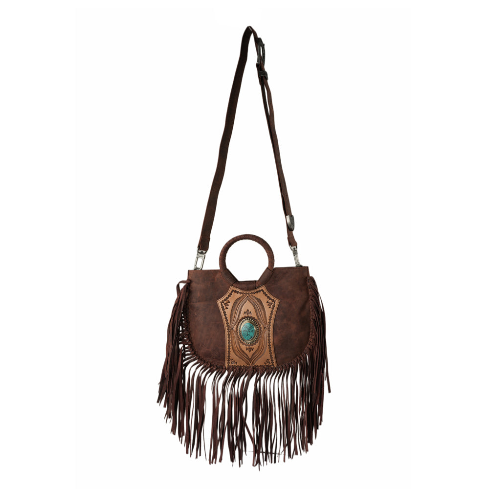 Sedona Tassle Bag - Oiled Ruby Leather - Myra USA