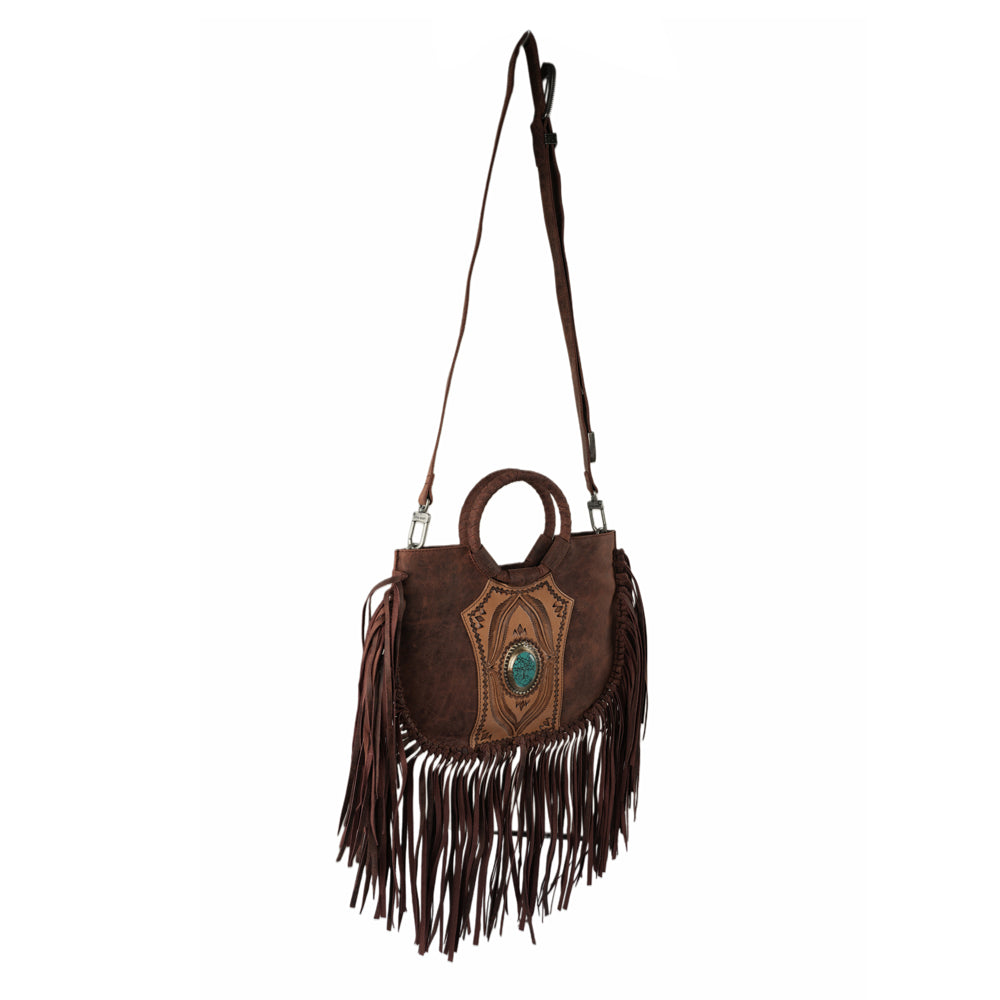 Sedona Tassle Bag - Oiled Ruby Leather - Myra USA