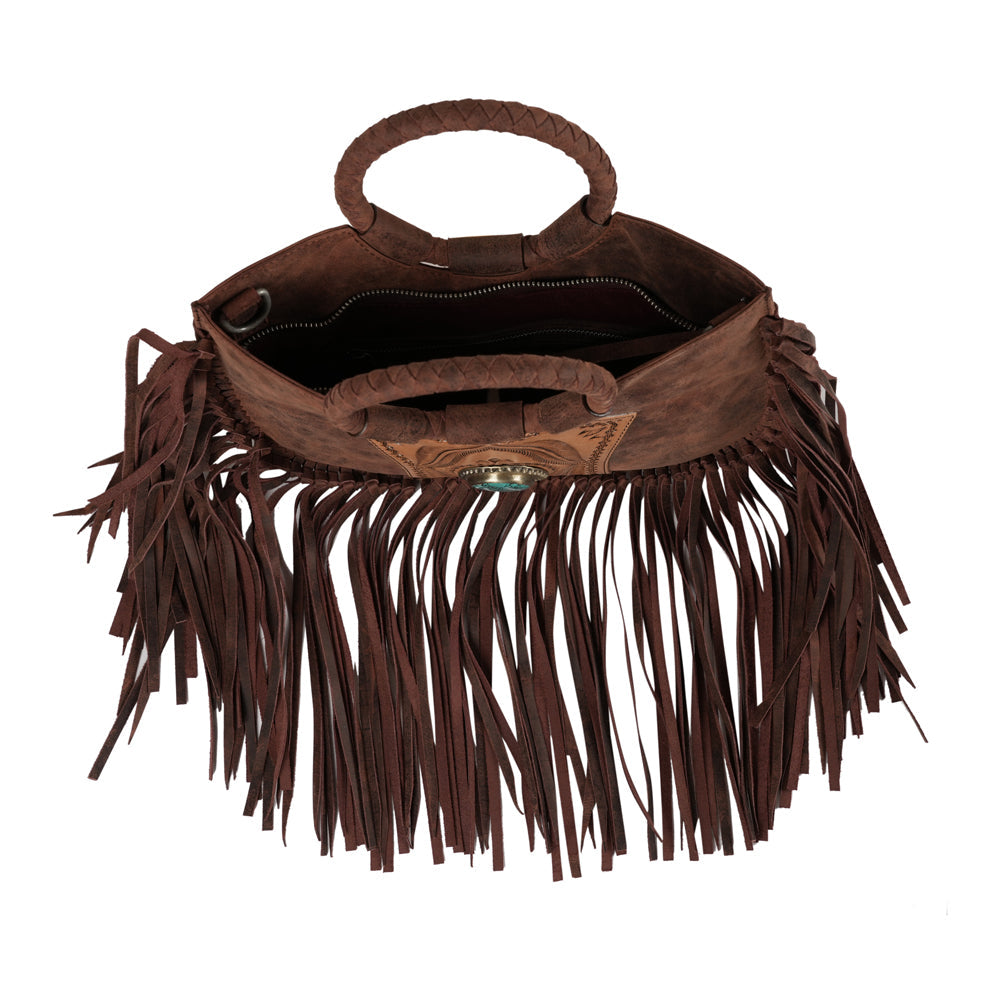 Sedona Tassle Bag - Oiled Ruby Leather - Myra USA