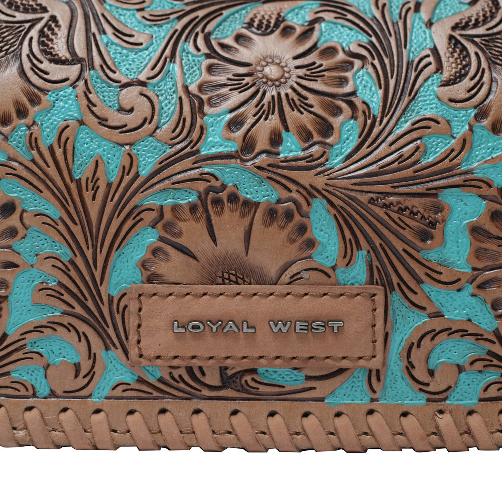 HANDTOOLED DANNIA MEDIUM PURSE - WHISKEY & WATER - Myra USA