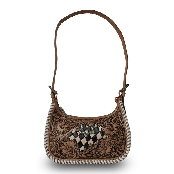 HANDTOOLED DANNIA MEDIUM PURSE CHECKERED EDITION - Myra USA