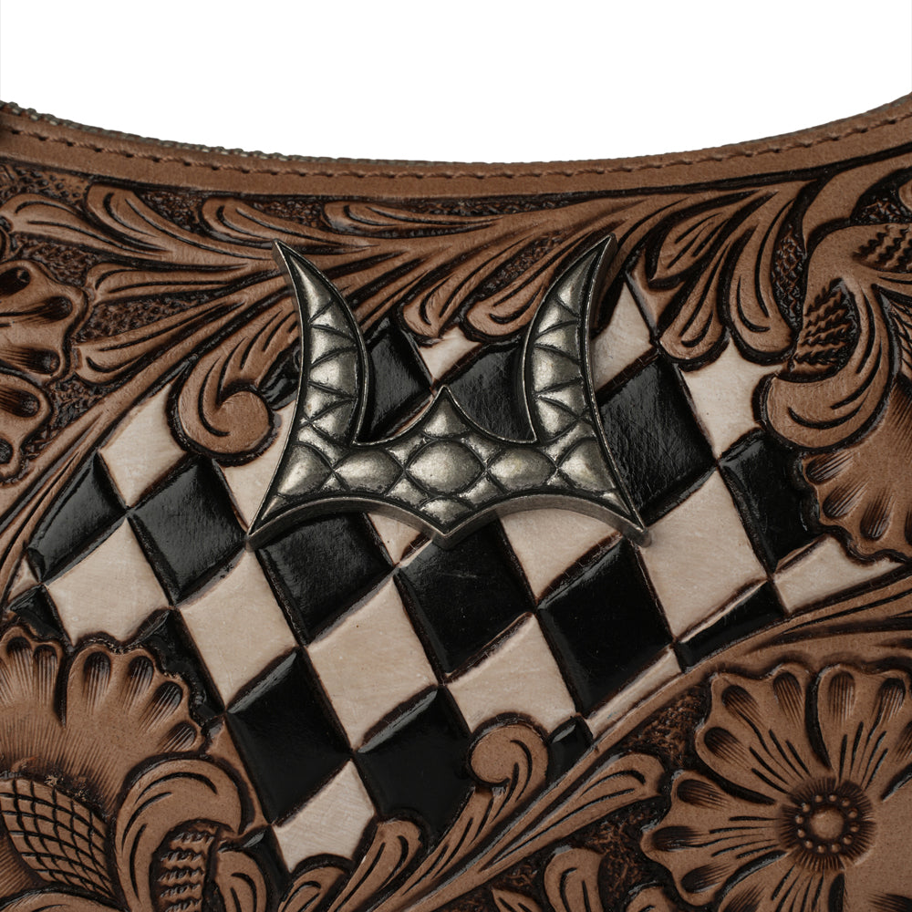 HANDTOOLED DANNIA MEDIUM PURSE CHECKERED EDITION - Myra USA