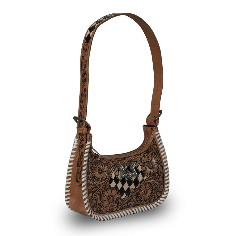 HANDTOOLED DANNIA MEDIUM PURSE CHECKERED EDITION - Myra USA