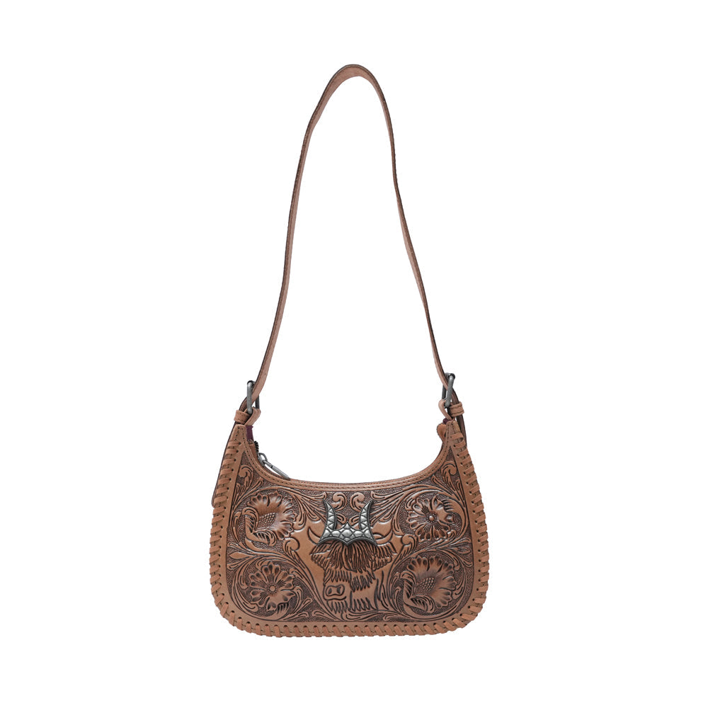HANDTOOLED DANNIA MEDIUM PURSE – CATTLE - Myra USA