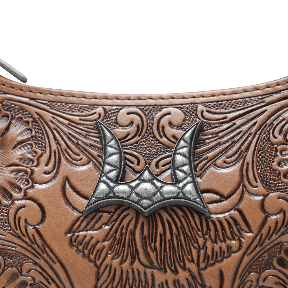 HANDTOOLED DANNIA MEDIUM PURSE – CATTLE - Myra USA