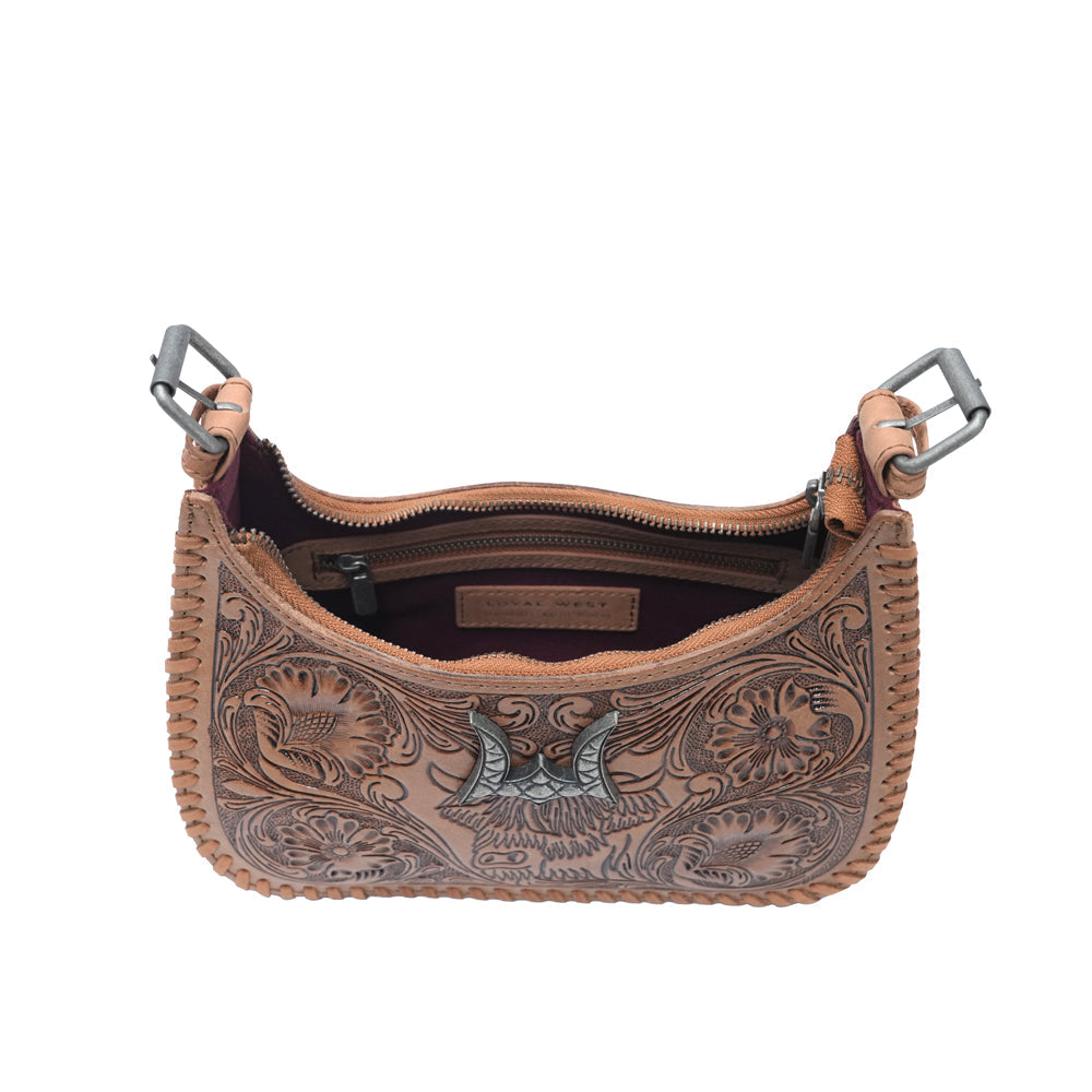 HANDTOOLED DANNIA MEDIUM PURSE – CATTLE - Myra USA