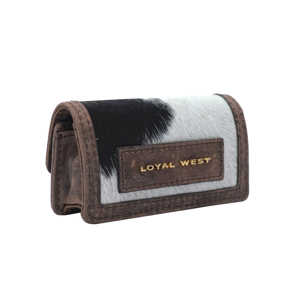 CATTLE LIPSTICK CASE - BLACK & WHITE COWHIDE - Myra USA