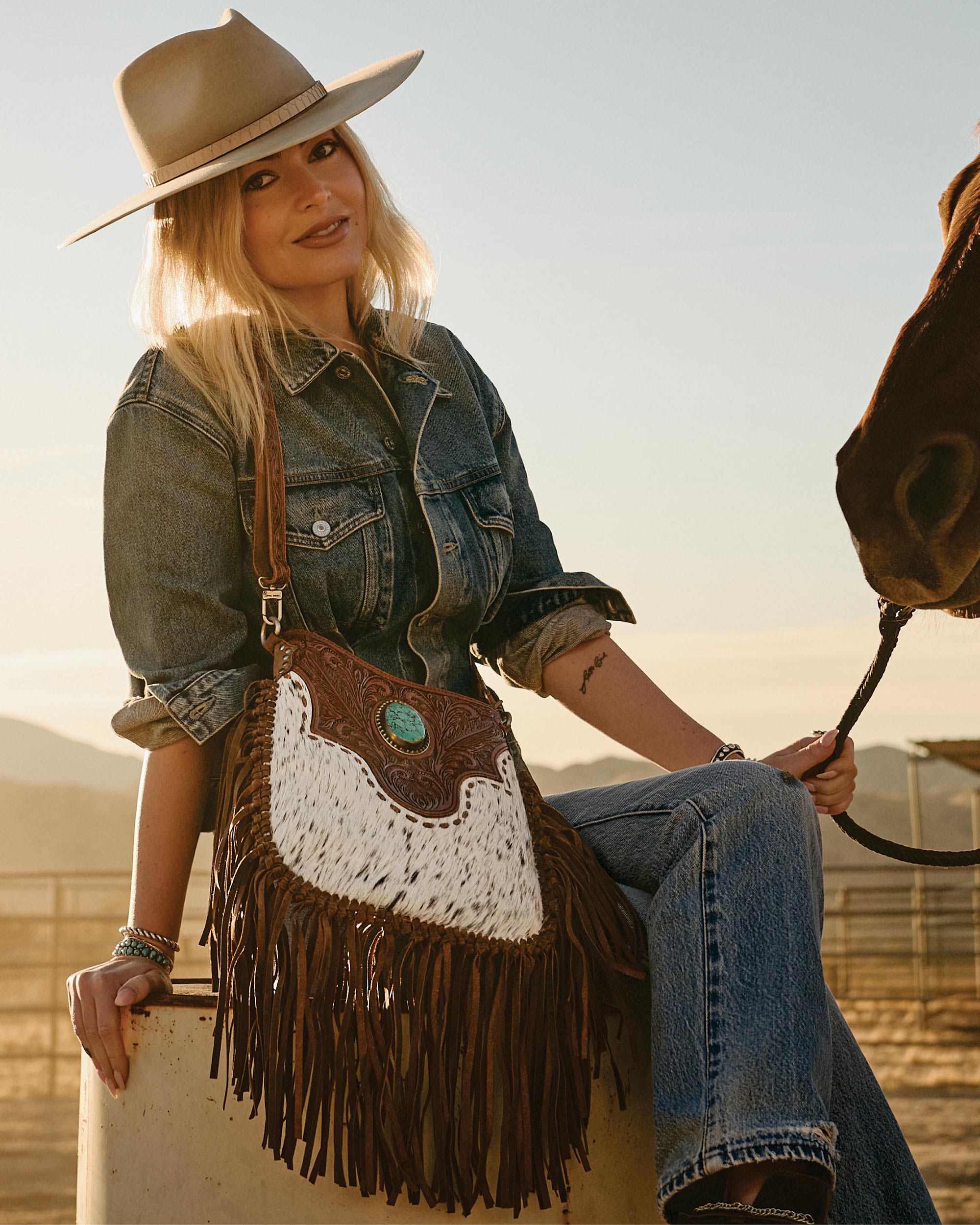 Loyal West Painted Desert Tassle Bag - Myra USA