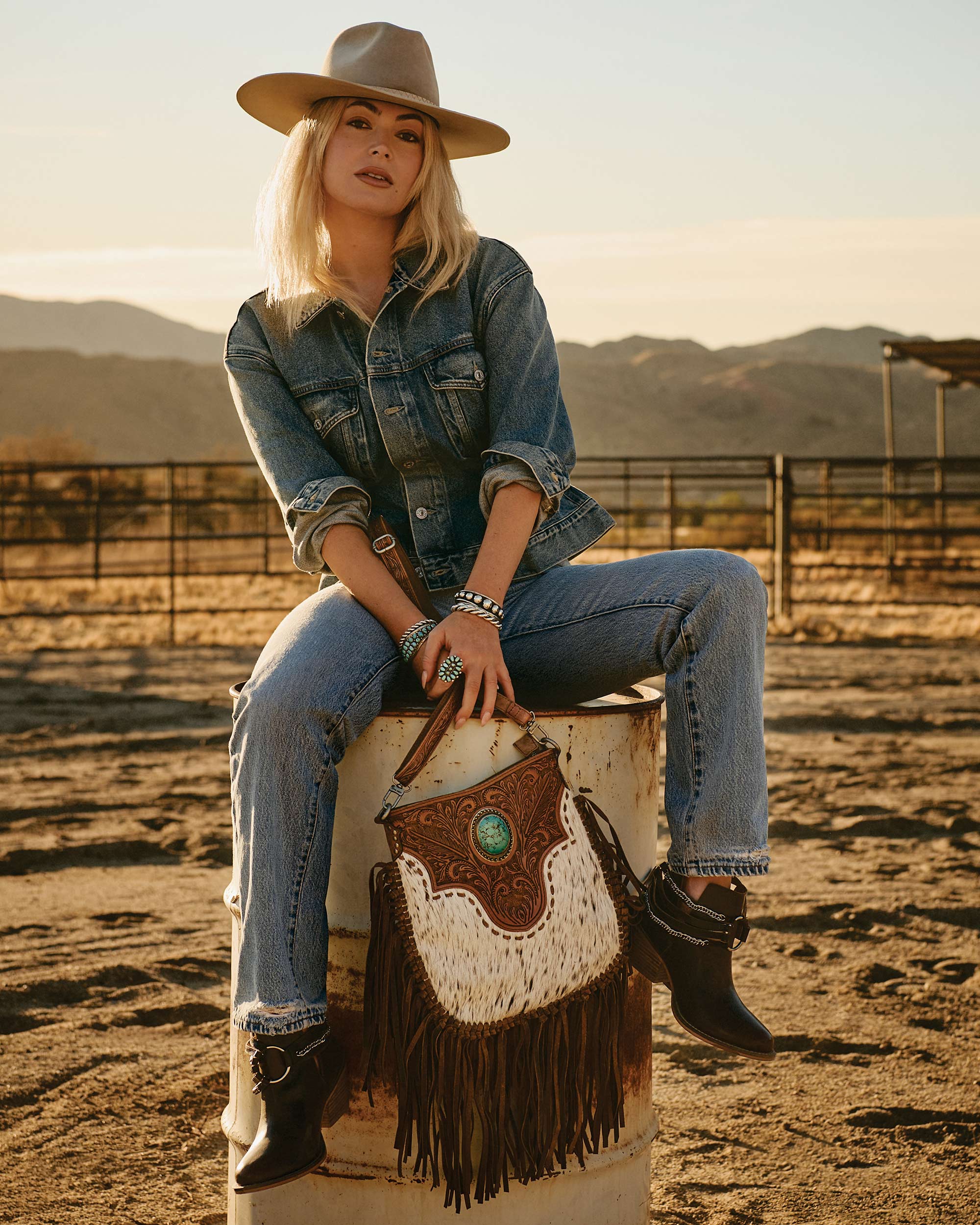 Loyal West Painted Desert Tassle Bag - Myra USA