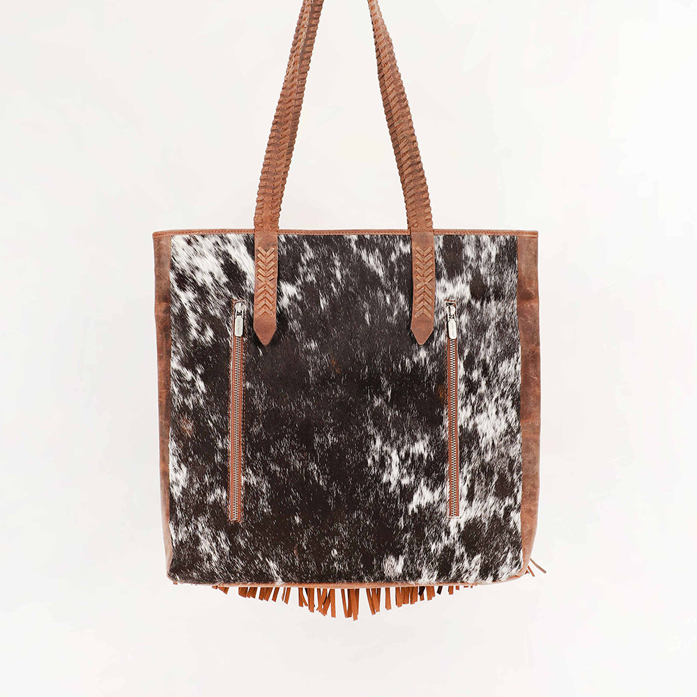 Loyal West Hide And Fringe Large Cowhide Purse - Myra USA