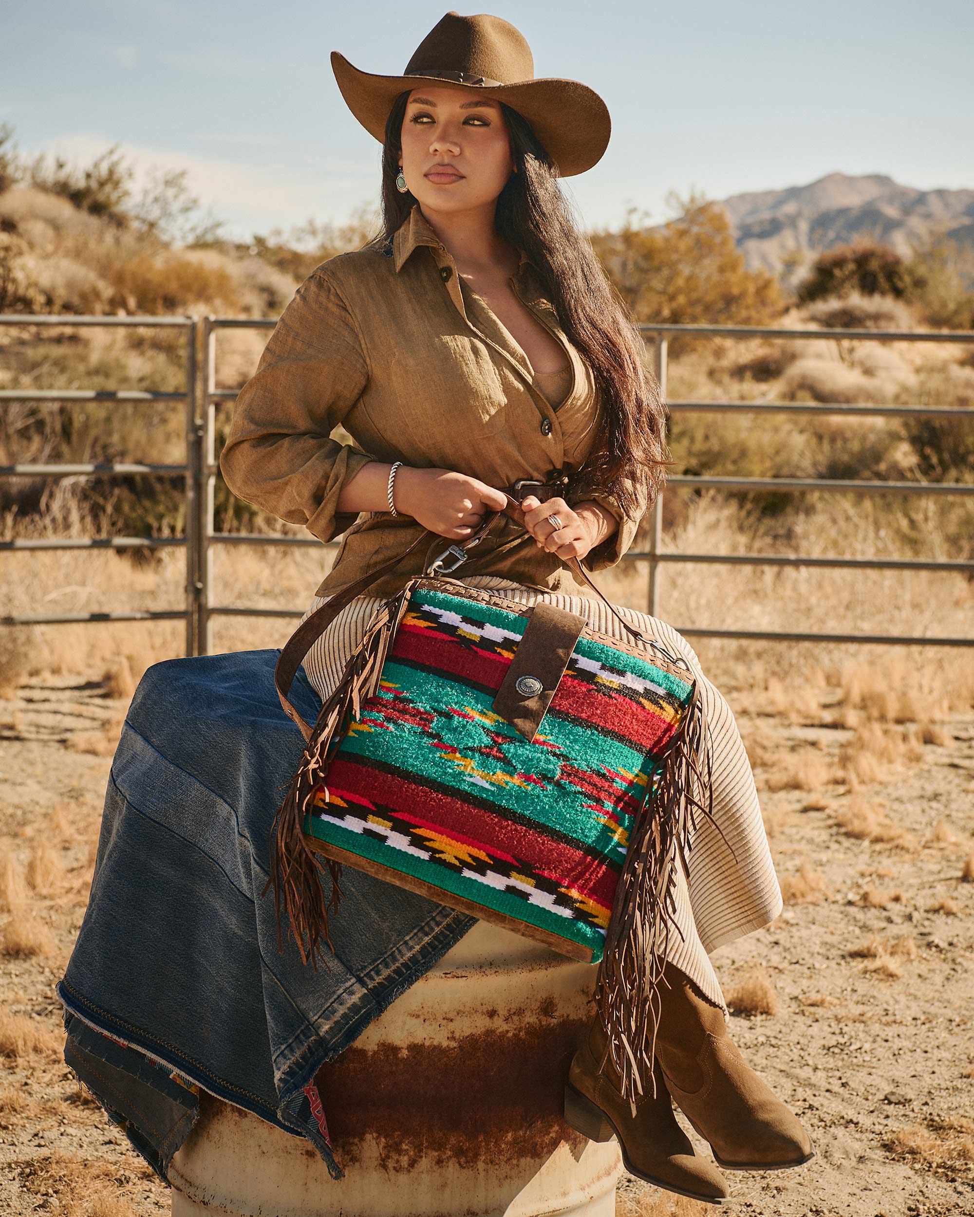 Loyal West Long Chap Cowhide Tassle Bag