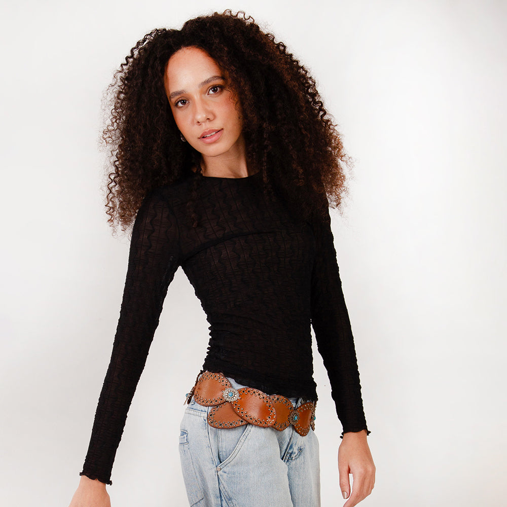 Loyal West Alta Buena Leather Belt In Calfskin - Myra USA